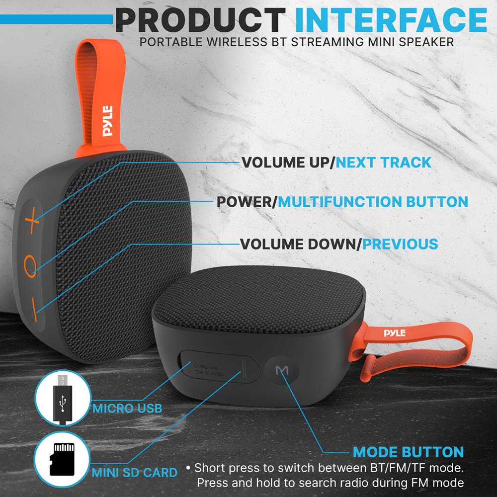 Portable Bluetooth Speaker - Wireless Mini Speaker with BT 5.0, HD Sound, 12H Playtime for Outdoor, Travel, Beach, Pool Party & Home Use