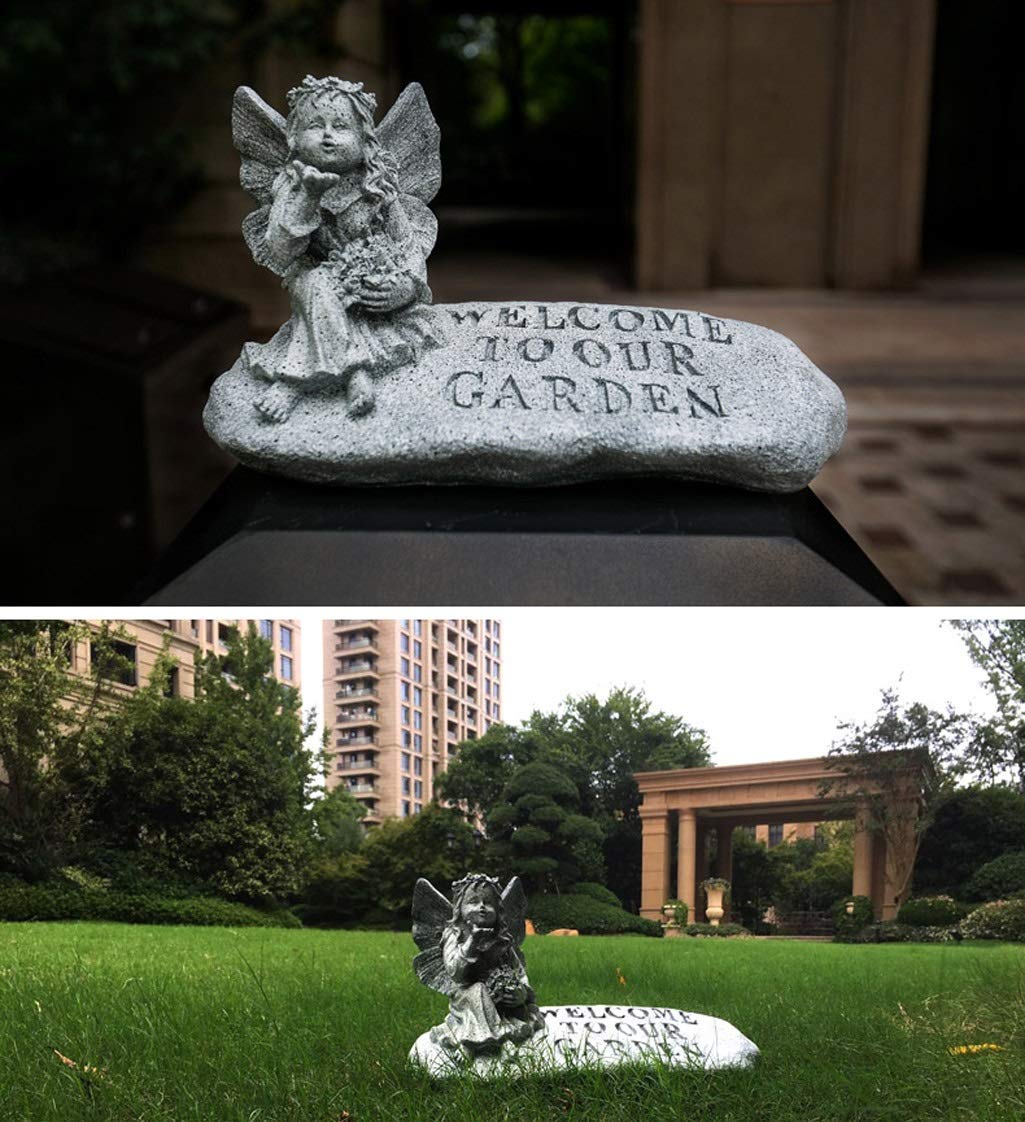 Outdoor Garden Statue - Creative Angel Sculpture for Nursery, Park & Landscape Decor | Weather-Resistant Bionic Stone Ornament | Perfect for Patio, Yard & Garden Decorations