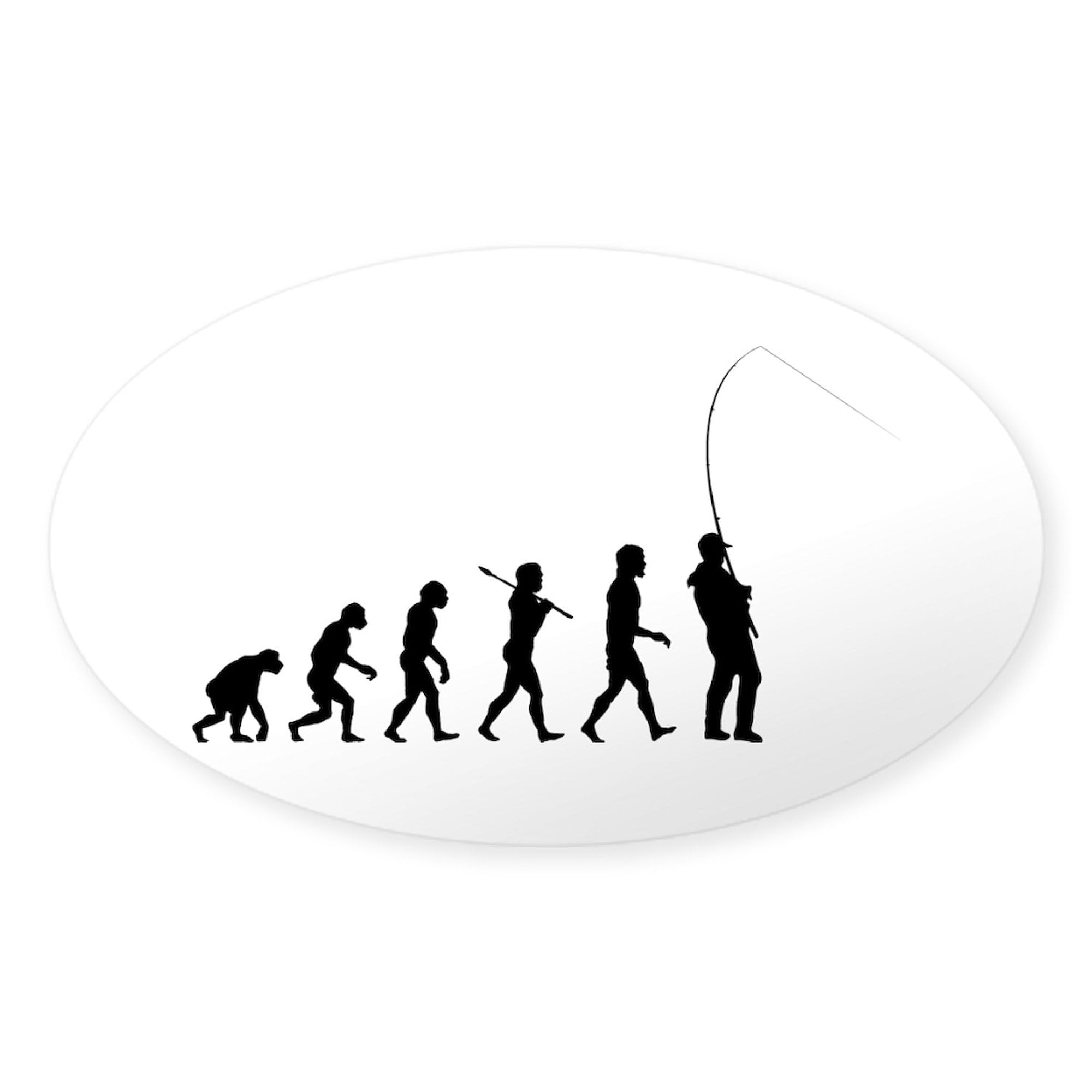 Fishing Oval Sticker - Durable Car Bumper Decal for Anglers