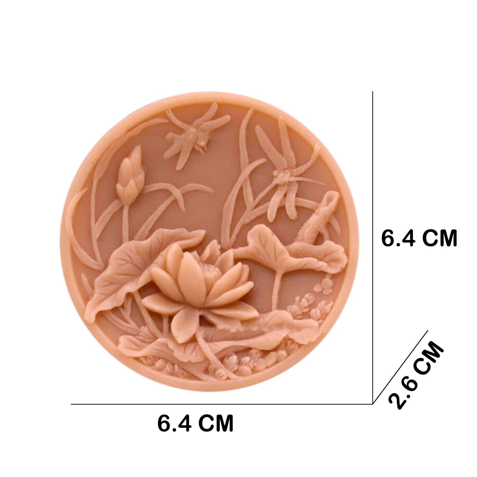 Premium Silicone Soap Molds for DIY Handmade Soap - Round Flower, Lotus & Dragonfly Design - Ideal for Cold Process Soap Making, Bath Bombs, Candle Making - Perfect for Home Crafting, Gifts & Spa Decor