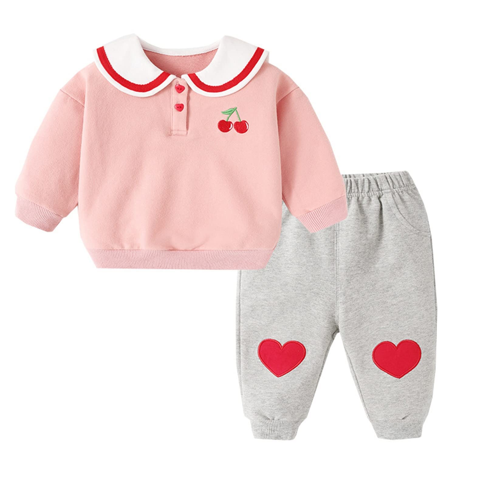 **Adorable Newborn Baby Girl Outfits - Cartoon Print Long Sleeve Sweatshirt & Cute Pants Set | Soft Cotton Pullover Tops & Trousers for Infants | Perfect for Photo Shoots, Playtime & Gifts**