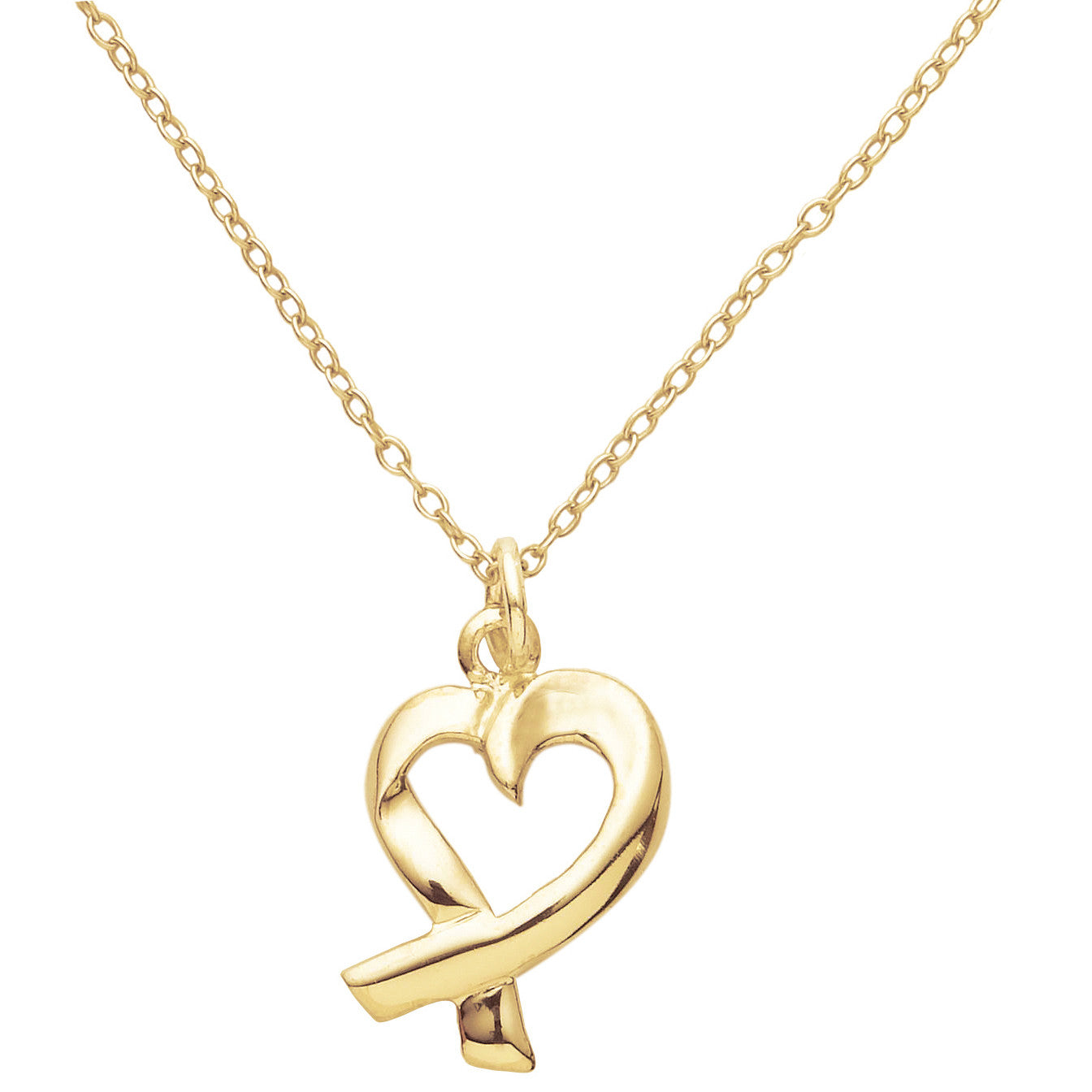 Whimsical Heart Necklace - Sterling Silver with Gold Overlay | Elegant Jewelry Gift for Women, Valentine's Day, Anniversary & Special Occasions