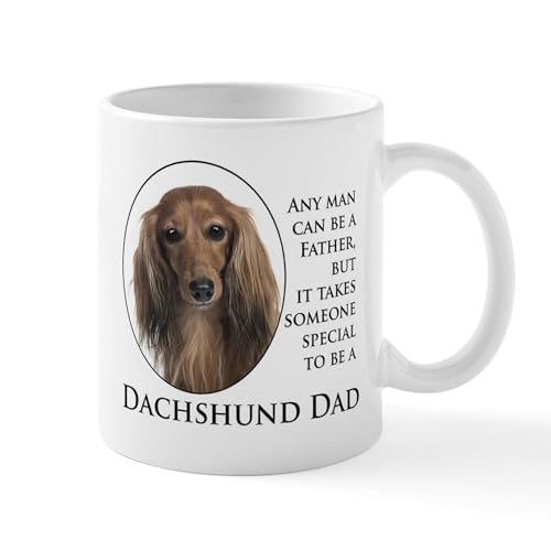 White - Dachshund Dad Mugs