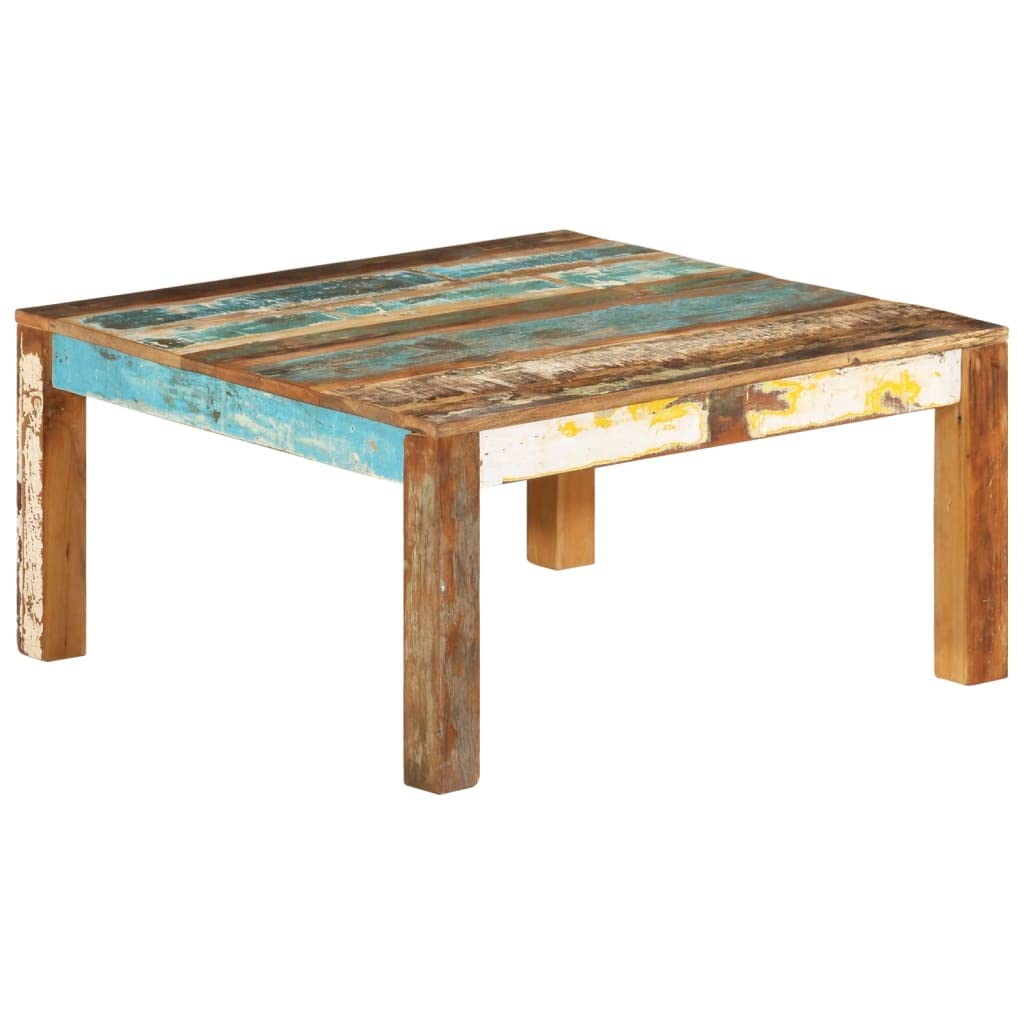 Rustic Square Coffee Table with Storage - 31.5