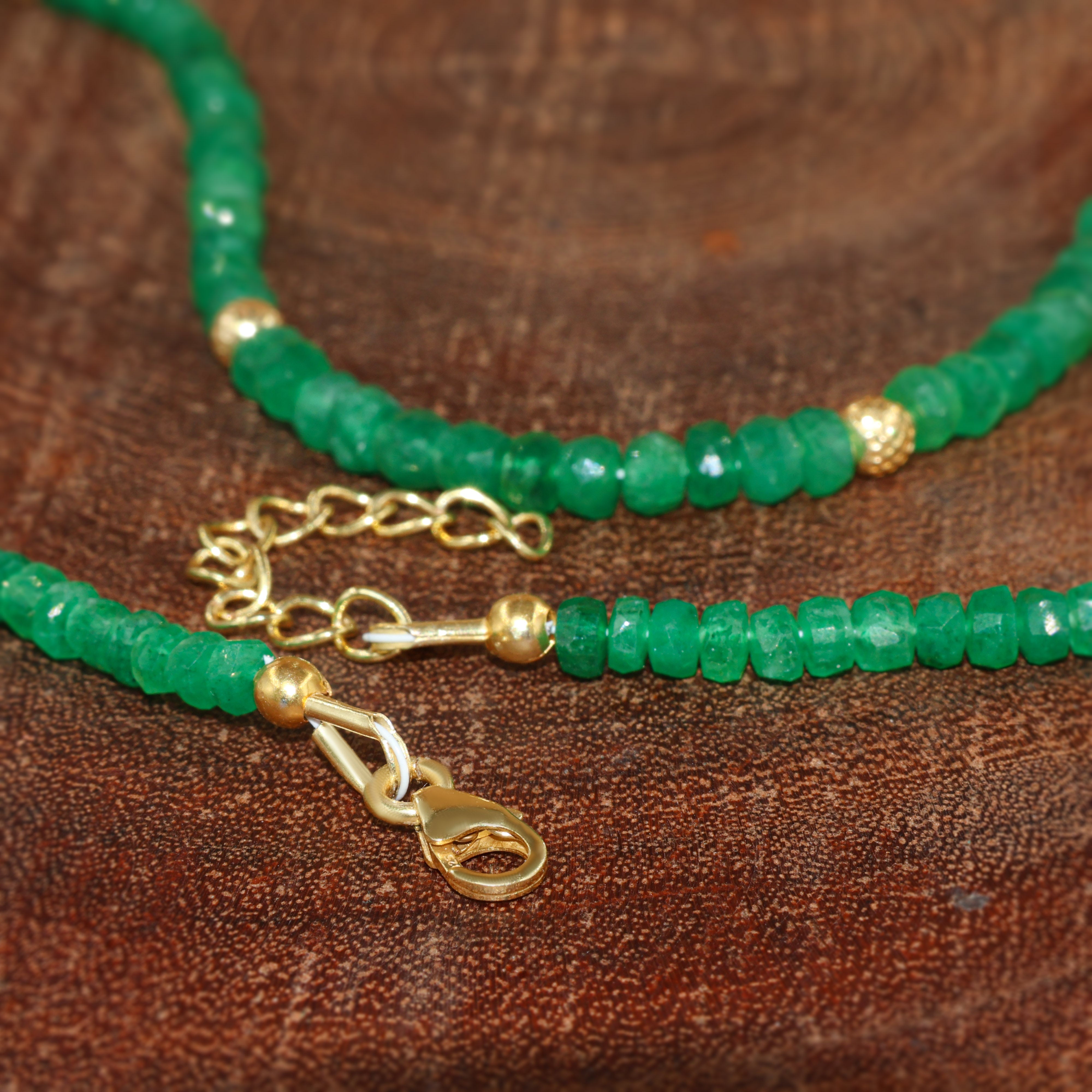 Natural Emerald Beaded Necklace for Women - Elegant Green Gemstone Jewelry Gift for Her | Perfect for Weddings, Parties & Special Occasions