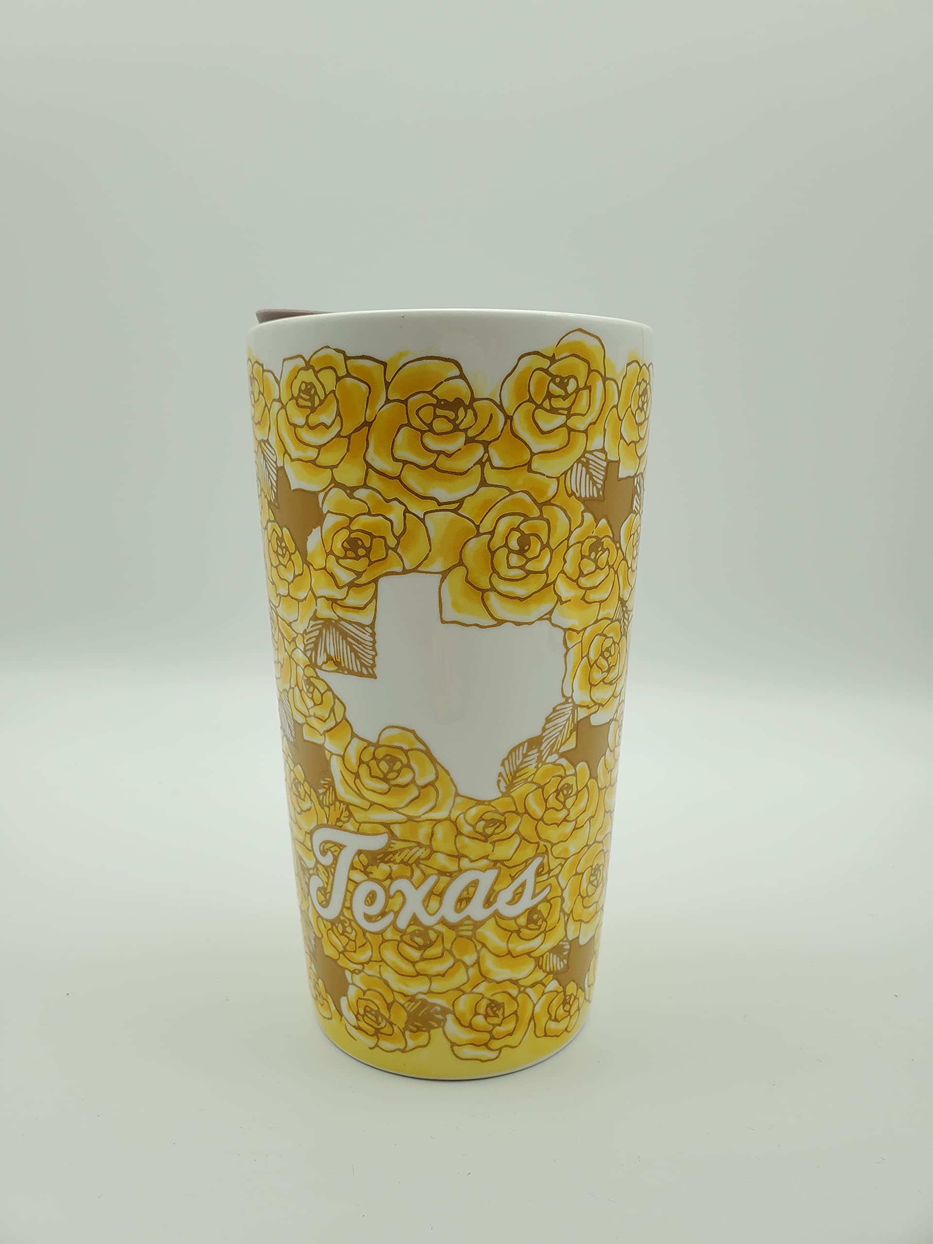 Starbucks Yellow Rose of Texas Ceramic 12oz Travel Tumbler with Lid - Insulated Coffee Mug for Hot & Cold Drinks - Perfect for Office, Commuting, and Outdoor Adventures