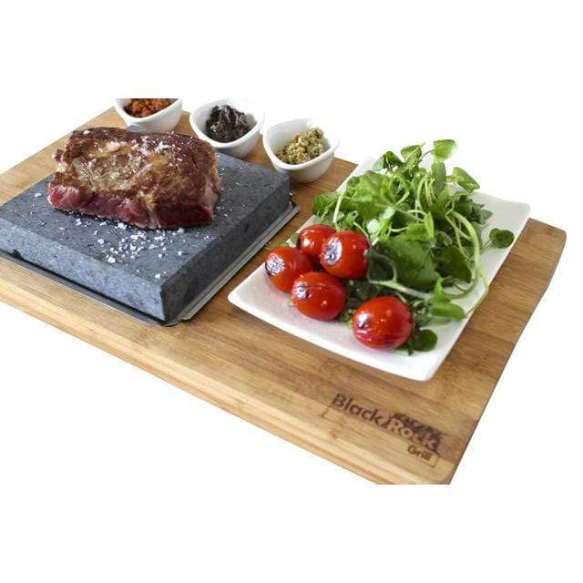 Premium Black Rock Grill Steak Stone Set - Authentic Lava Cooking Stone for Tabletop Grilling | Perfect for Outdoor BBQ, Camping & Backyard Parties (Standard Set)