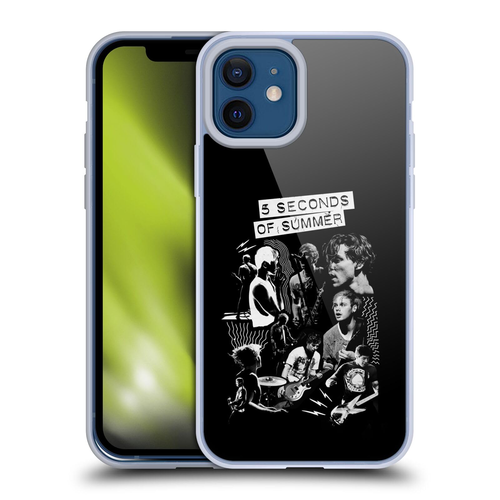 Officially Licensed 5 Seconds of Summer Punkzine Posters iPhone 12/12 Pro Soft Gel Case - Trendy Band Merch Protective Cover for Music Fans, Concert Gifts & Teen Room Decor