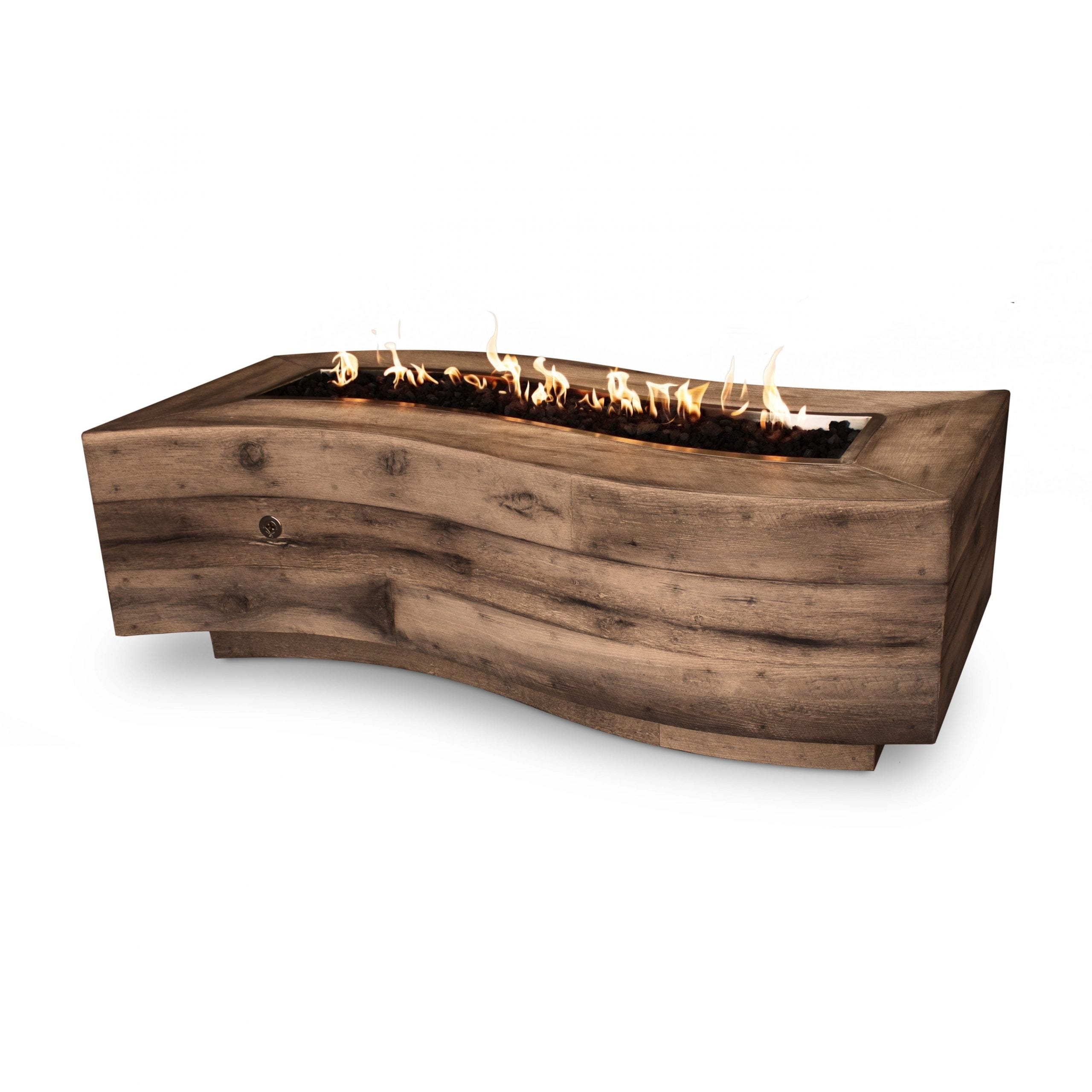 Premium Big Sur Wood Grain Outdoor Fire Pit - Heavy Duty Steel for Backyard, Patio, and Camping - Perfect for Bonfires, S'mores, and Outdoor Gatherings