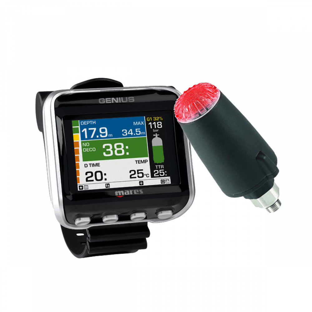Mares Genius Dive Computer - Advanced Scuba Diving Watch for Underwater Exploration, Perfect for Professional Divers and Snorkeling Enthusiasts