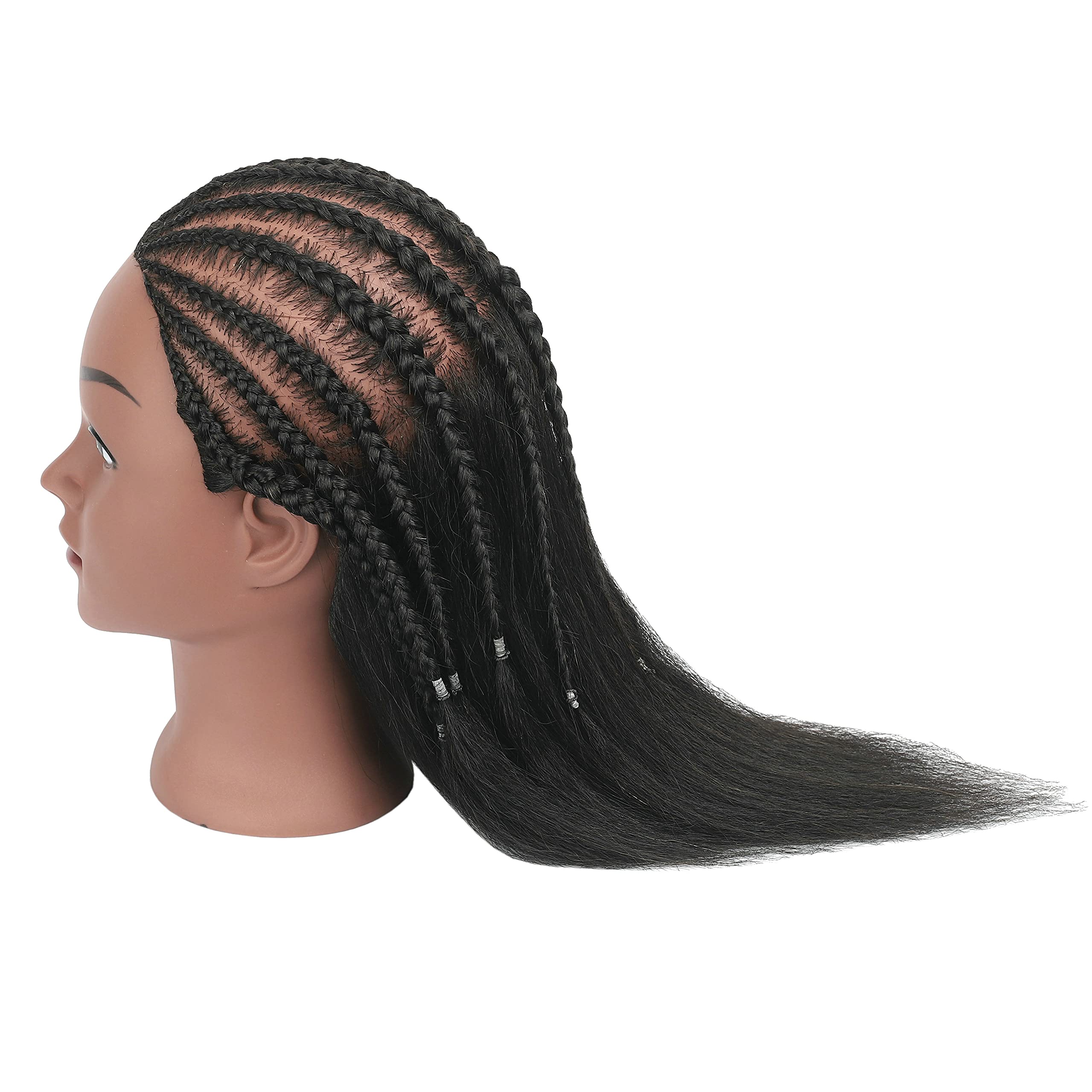 YANGANG 100% Real Human Hair Mannequin Head for Hairdresser Training - Professional Cosmetology Practice Doll with Adjustable Stand & Clamp Holder - Perfect for Salon Styling, Cutting, Coloring & Braiding Practice