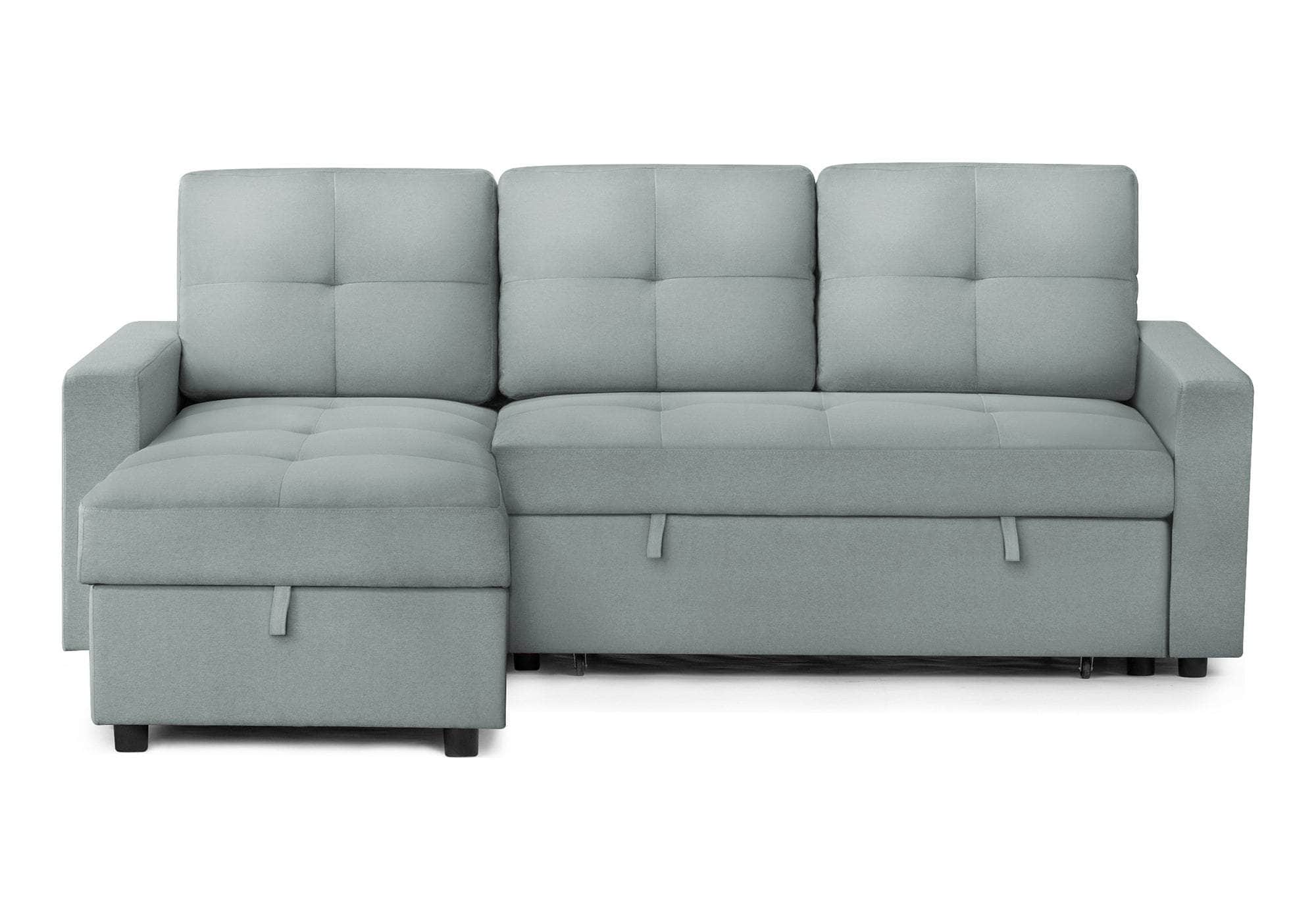 Venice Sleeper Sectional Sofa Bed with Reversible Storage Chaise - 5 Color Options | Convertible Couch for Small Spaces, Guest Room & Apartment Living