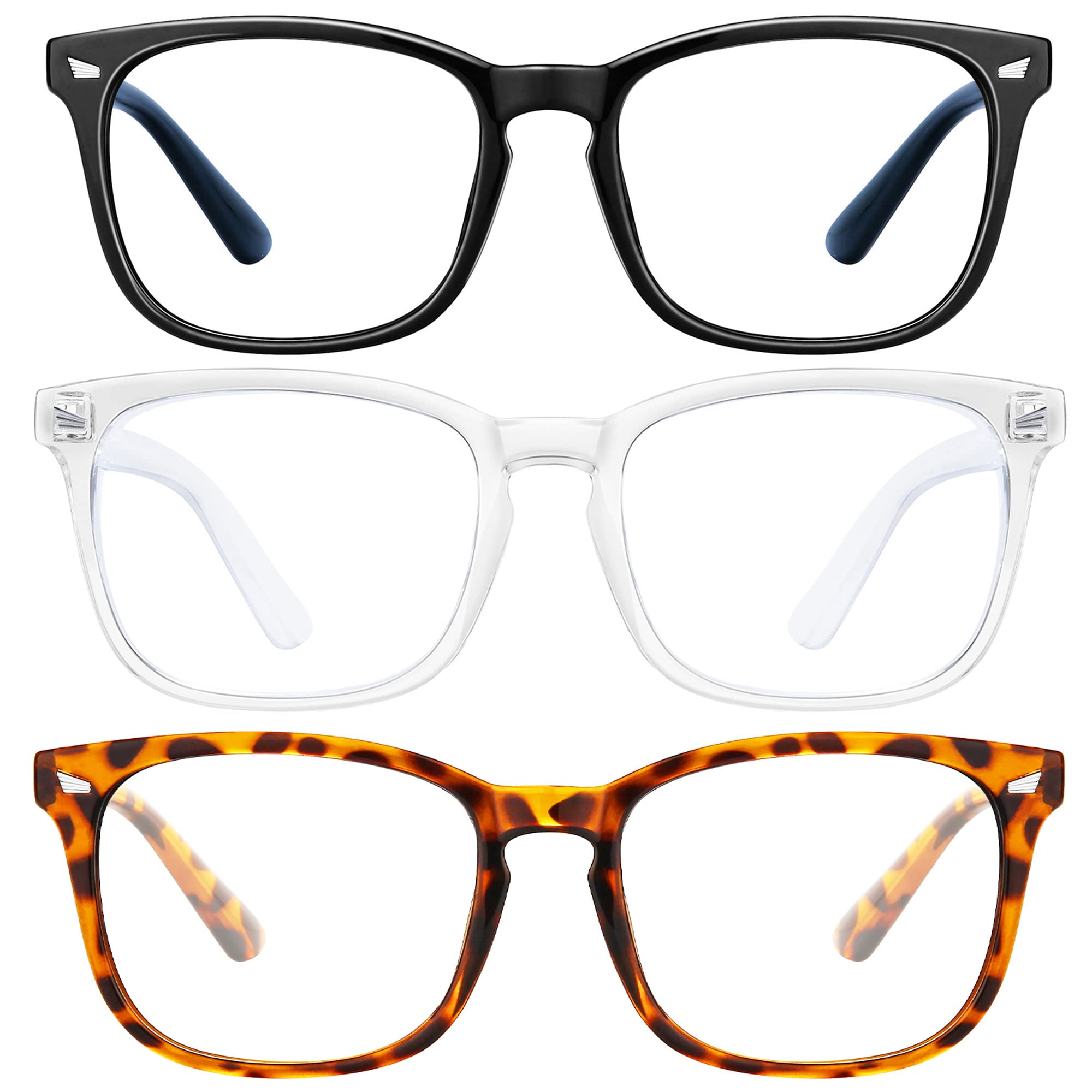 HUNSQUER Blue Light Blocking Glasses for Women & Men - Anti Eyestrain Computer Glasses for Screen Time, Gaming & Office Work