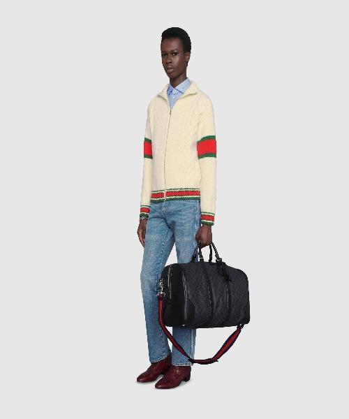 Gucci GG Supreme Soft Carry On Duffle Bag - Black & Grey Travel Duffel for Men & Women - Perfect for Weekend Trips, Gym, and Business Travel