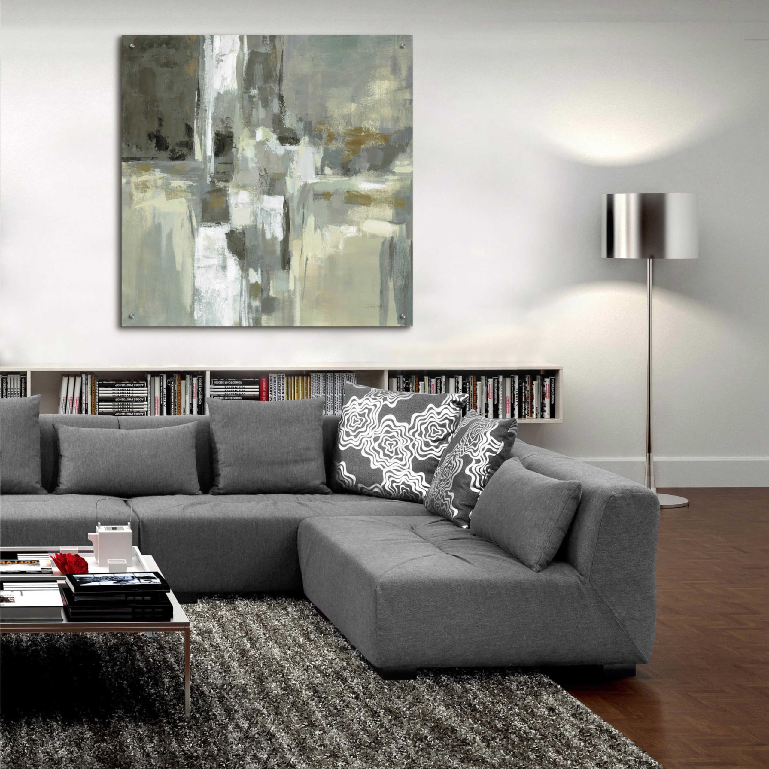 Epic Art 'Neutral Water' by Silvia Vassileva - 36x36 Inch Acrylic Glass Wall Painting - Modern Abstract Home Decor for Living Room, Bedroom & Office