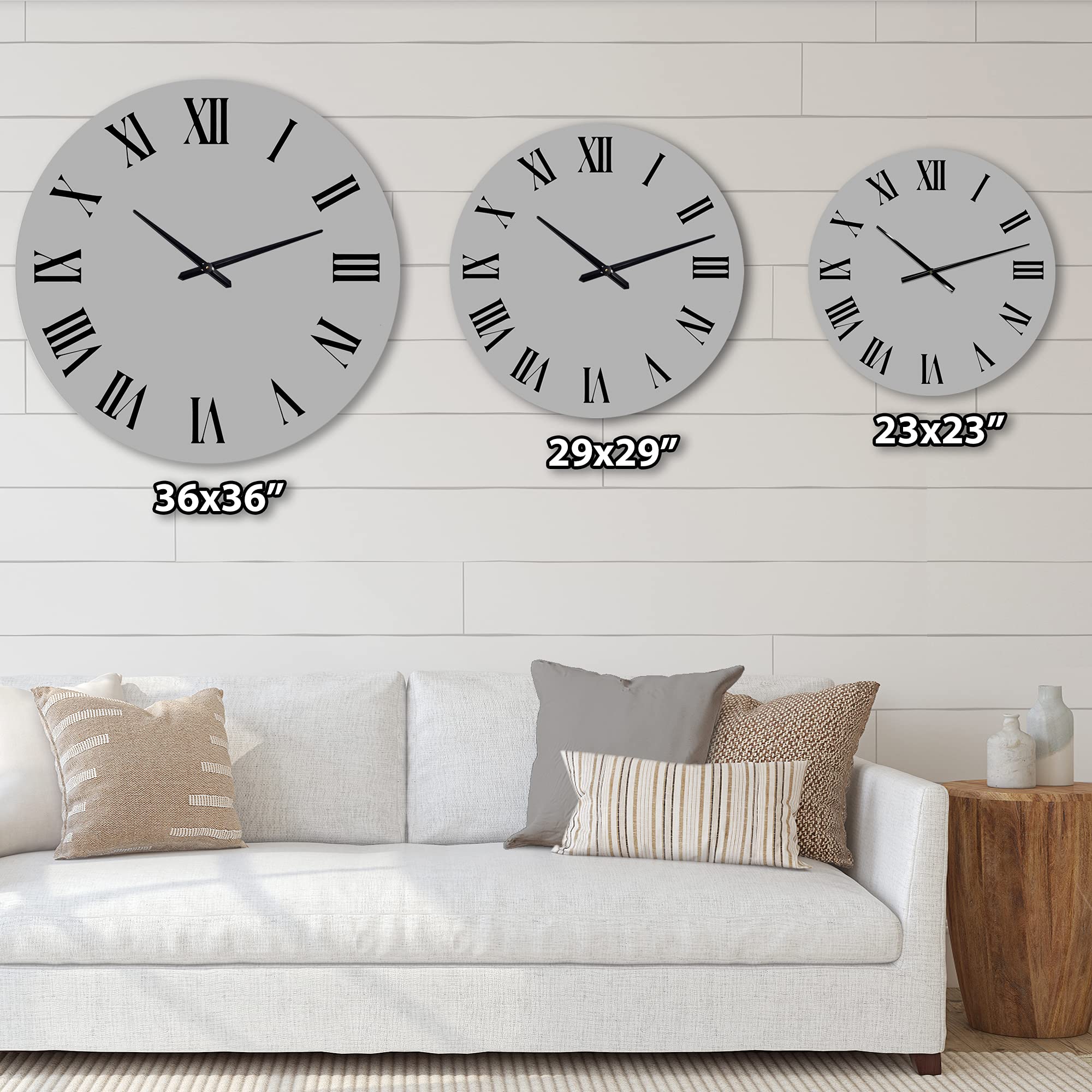 Farmhouse Barn Grey VII Wall Clock - Rustic Home Decor for Bedroom, Bathroom, Office & Living Room | Perfect for Country Style Interior Design & Gift Giving