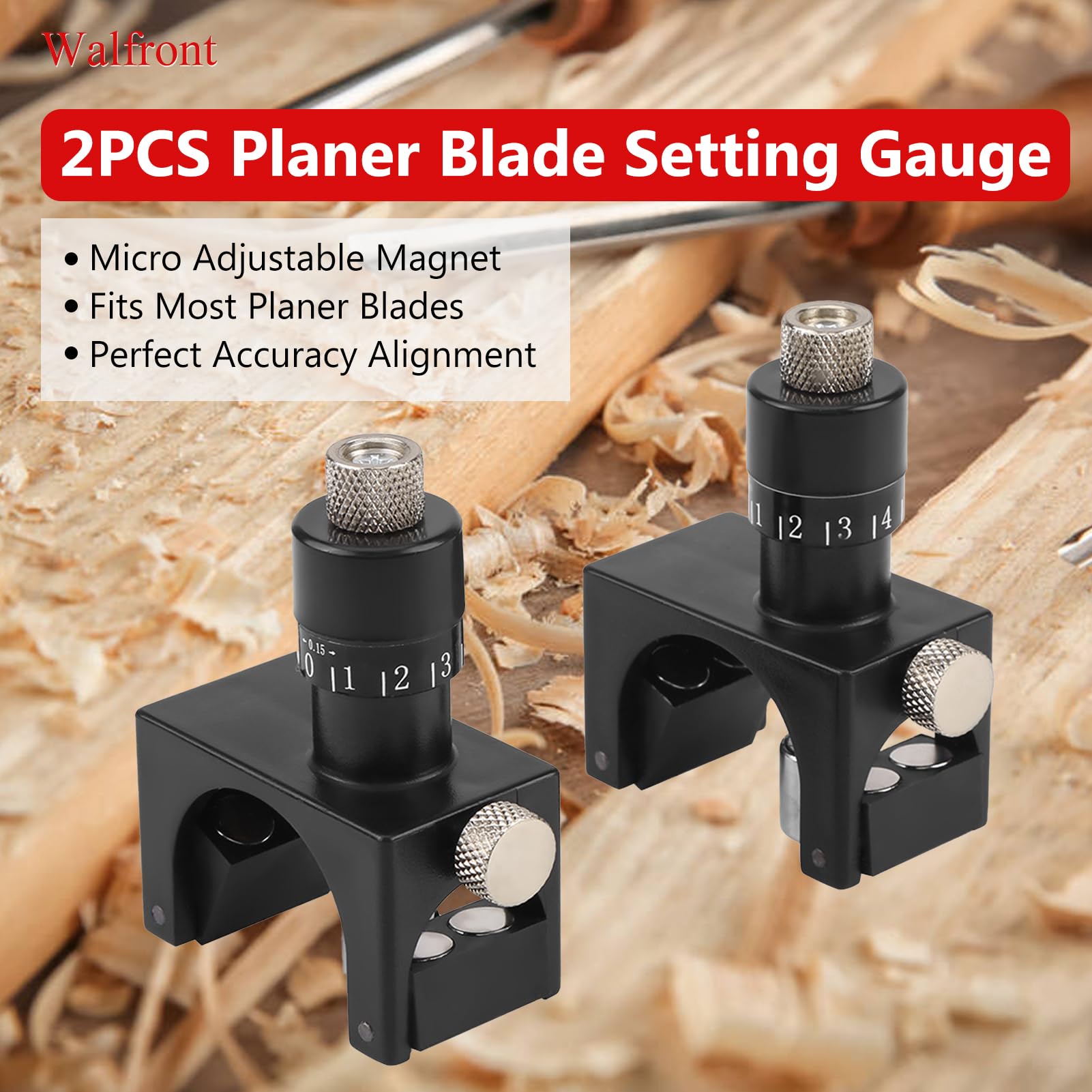 2PCS Magnetic Planer Blade Calibration Tool - Jointer Planer Knife Setting Jig & Gauge Setter for Woodworking - Perfect for DIY Projects and Professional Wood Shops
