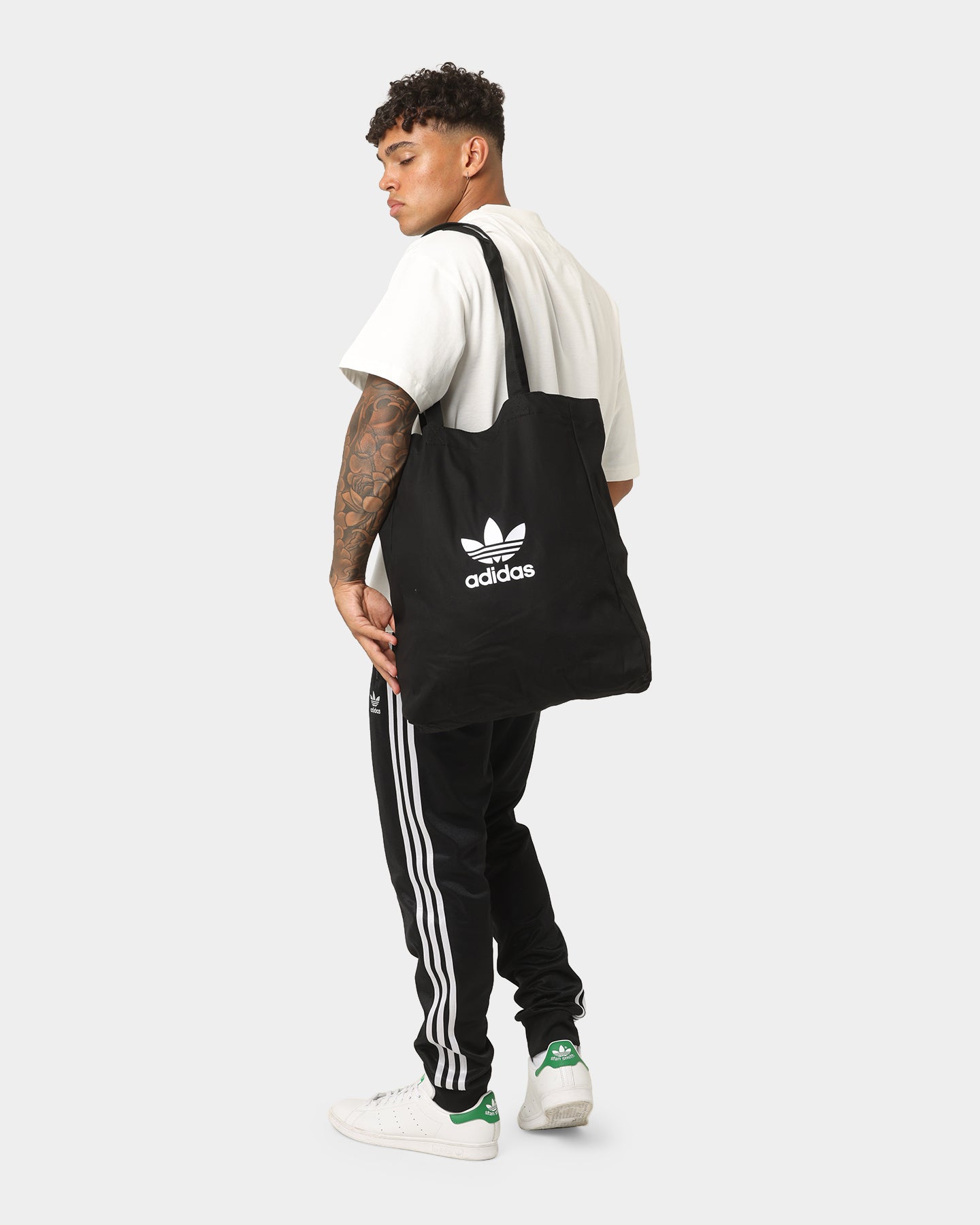 Adidas Adicolor Shopper Bag - Black Unisex Tote Bag for Gym, Travel & Everyday Use | Lightweight & Durable