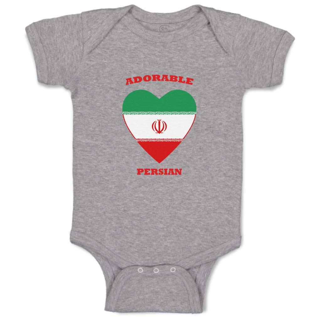 Custom Baby Bodysuit - Adorable Persian Heart Design | Funny Cotton Baby Clothes for Boys & Girls | Newborn Essentials in Oxford Gray | Perfect for Photo Shoots, Gifts & Everyday Wear