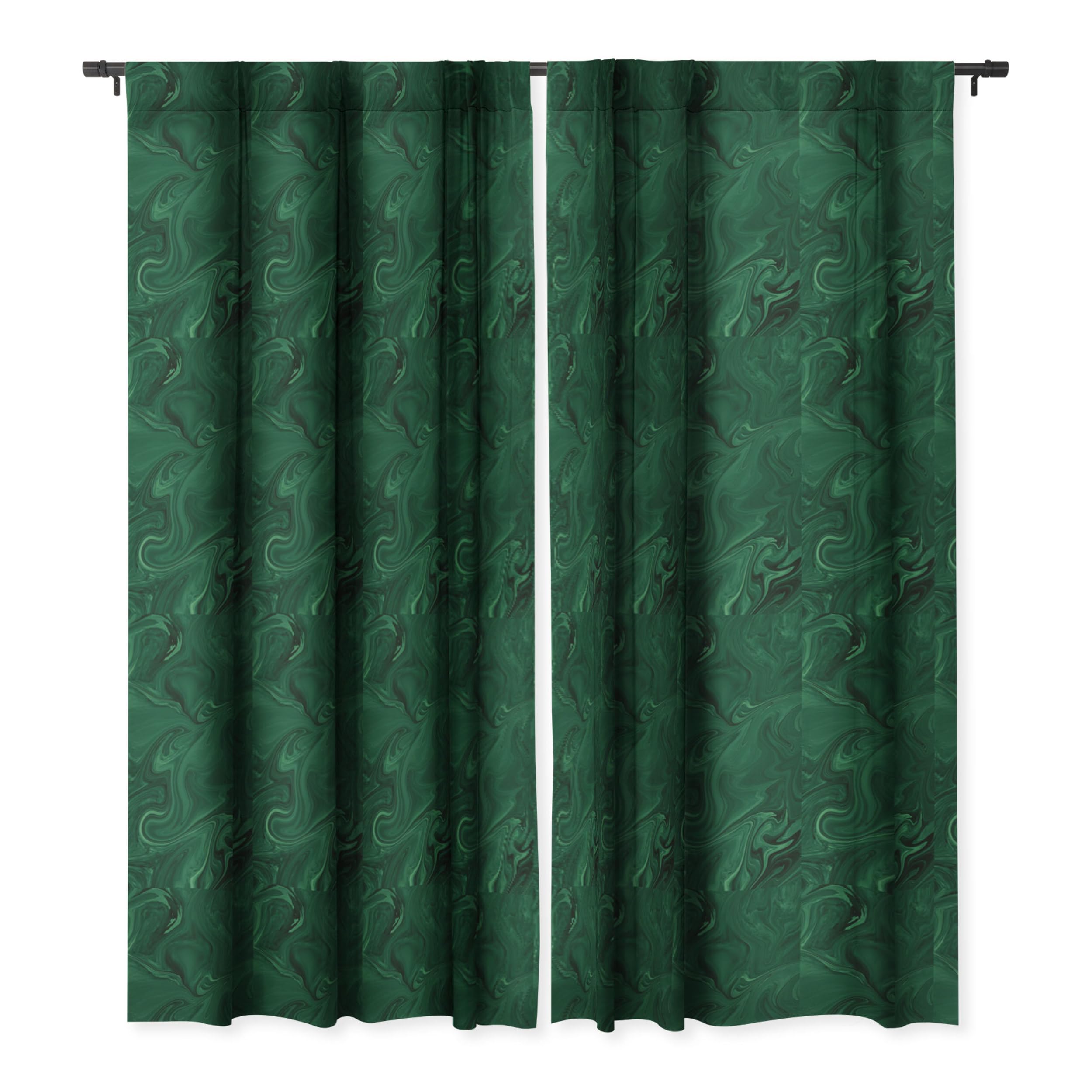Sheila Wenzel-Ganny Emerald Green Abstract Blackout Curtains 50x96 Inch - Extra Long Floor to Ceiling Window Drapes for Bedroom & Living Room - Light Blocking Thermal Insulated Room Darkening Panels for Home Decor