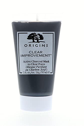 Origins Clear Improvement Active Charcoal Mask for Deep Pore Cleansing - Travel Size 1 Oz - Detoxifying & Oil Control for Oily & Acne-Prone Skin - Perfect for Travel & On-The-Go Skincare Routine