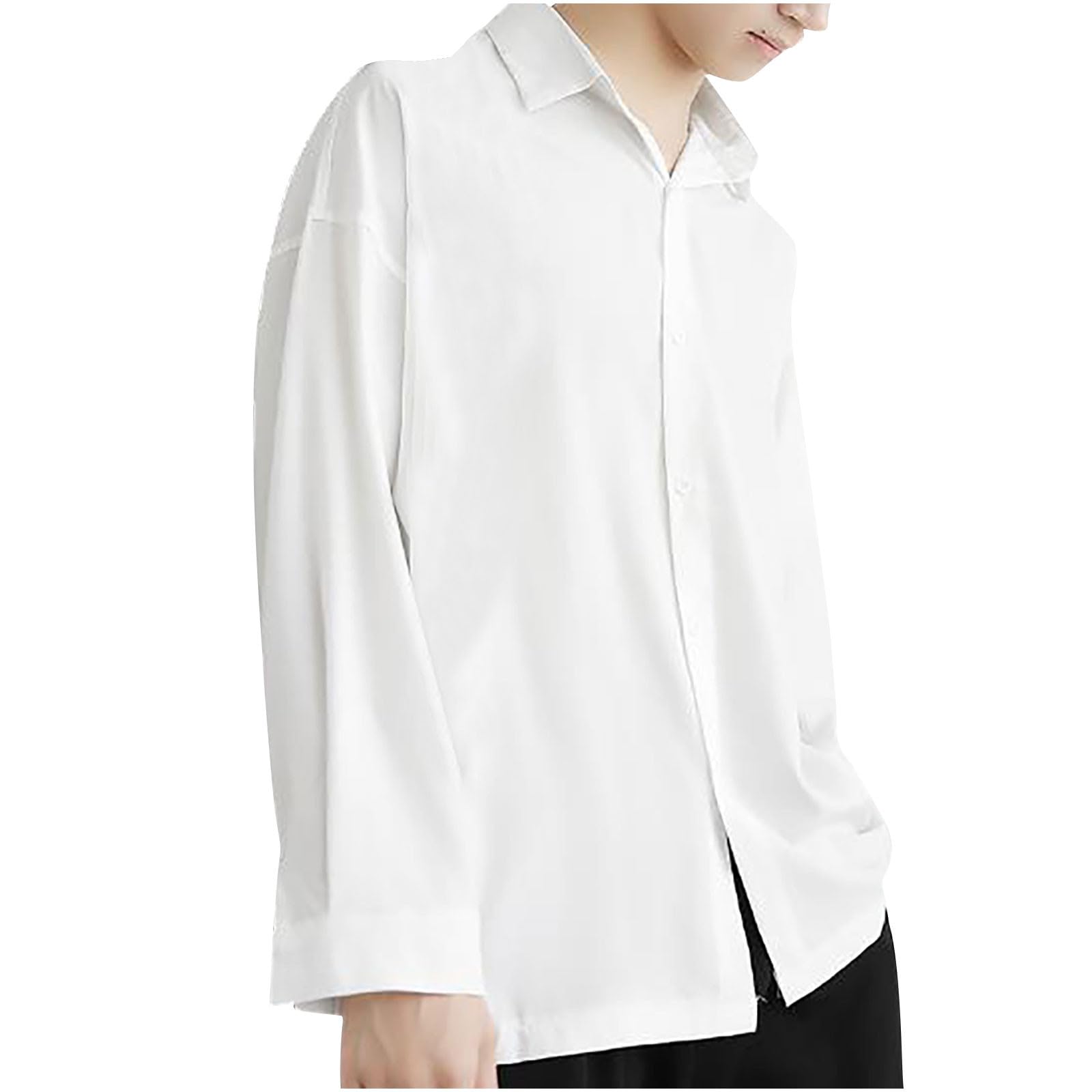 Premium Men's Ice Silk Button-Down Shirt - Long Sleeve Business Casual Dress Shirt for Office, Meetings & Formal Events - Breathable & Stylish Work Blouse Top