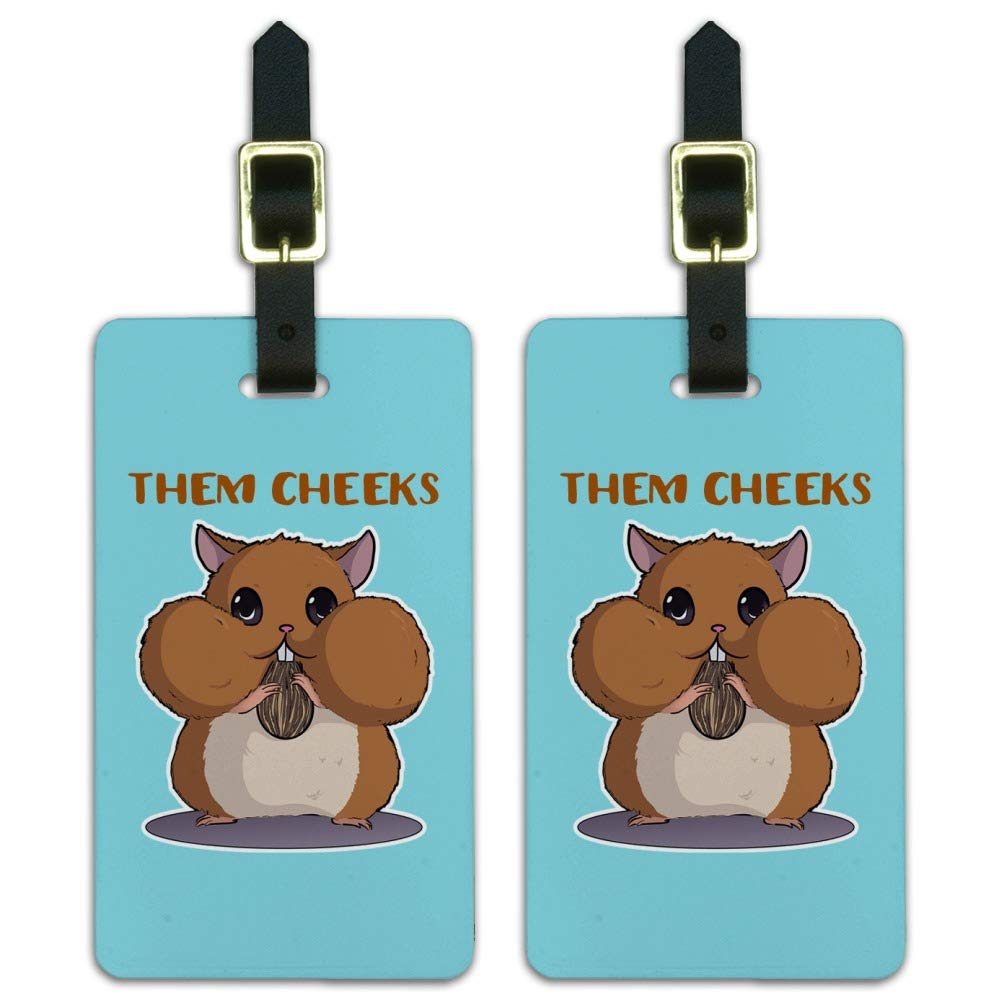 Hamster Themed Sunflower Seed Luggage ID Tags - Set of 2 Cute Pet Travel Accessories for Hamster Lovers | Perfect for Suitcases, Backpacks & Pet Carriers