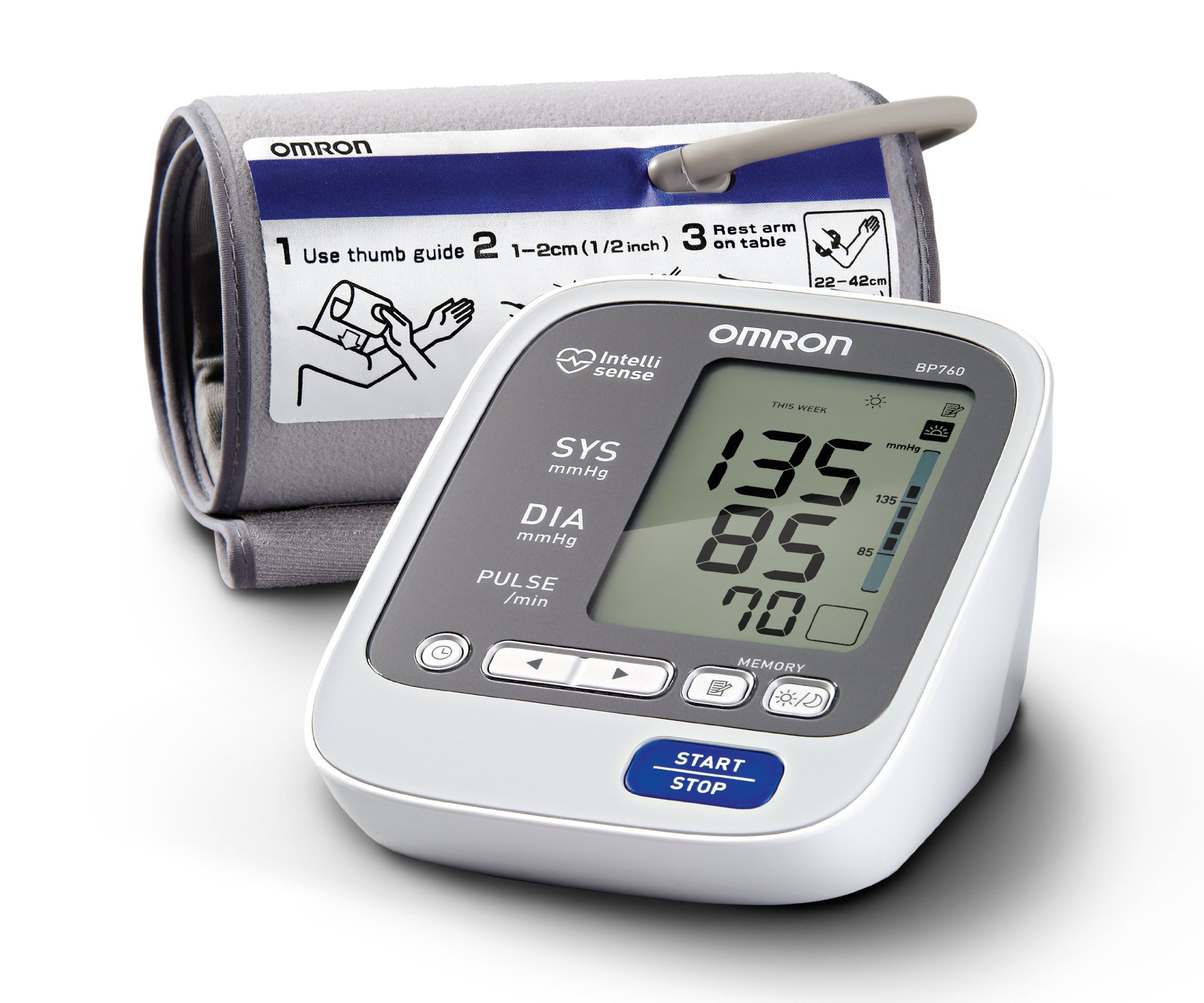 Omron 7 Series Upper Arm Blood Pressure Monitor - Clinically Accurate Digital BP Machine for Home Use - Large Cuff 22-42cm - Heart Health Tracking - Perfect for Adults & Seniors Daily Monitoring
