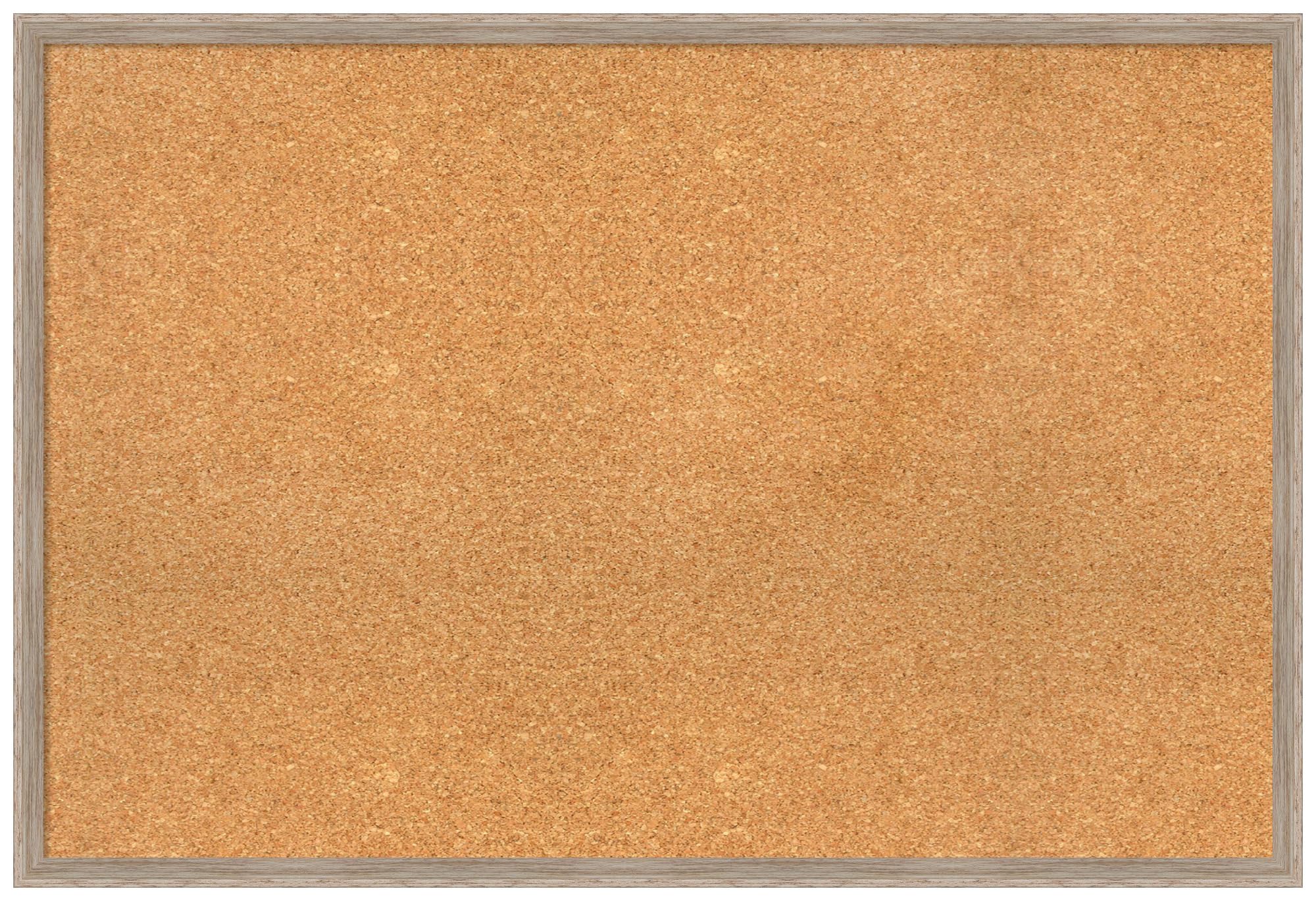 Amanti Art 25x37 Inch Natural Cork Board with White Wood Frame - Large Rustic Farmhouse Pinboard for Office & Home Organization - Perfect for Vision Boards, Memo Displays & Wall Decor