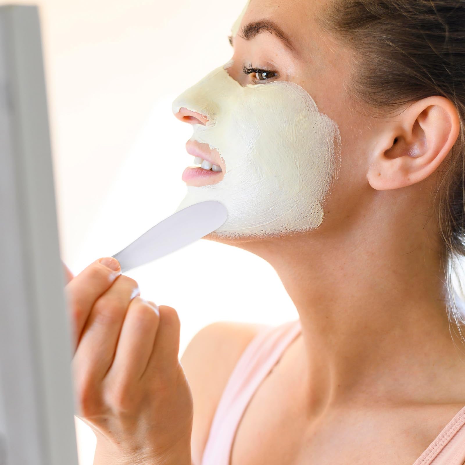 10 Pcs White Plastic Face Mask Spatula - Large Cosmetic Applicator for Skincare, Mixing & Sampling - Reusable Beauty Spa Tool for Facial & Skin Care - Perfect for DIY Masks, Cream Application & Professional Use