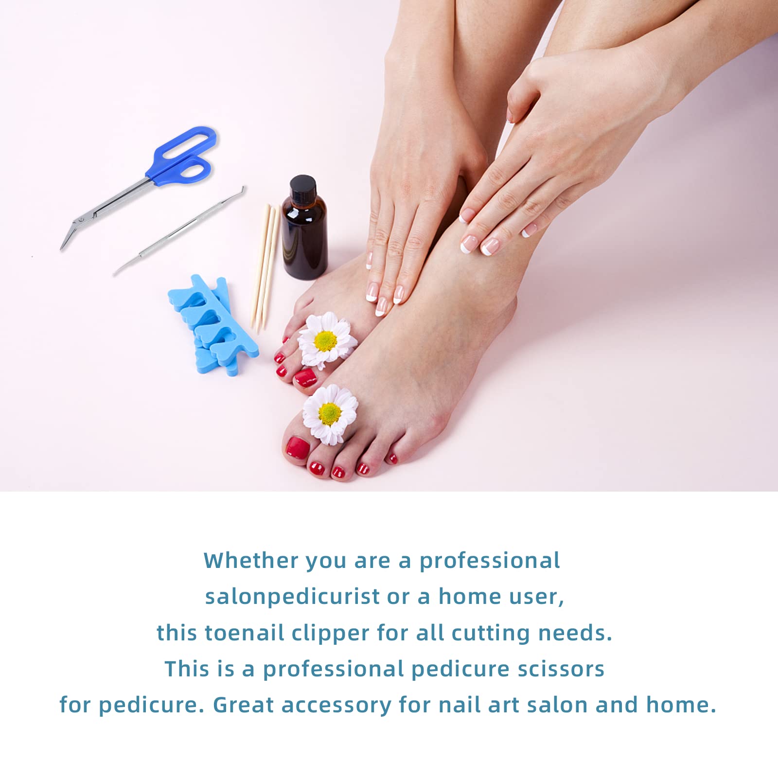 Stainless Steel Long Handle Toenail Scissors & Clippers Set with Nail File - Professional Pedicure Tool for Thick Toenails, Elderly & Diabetic Foot Care - Perfect for Home Use, Salon & Travel Grooming Kit