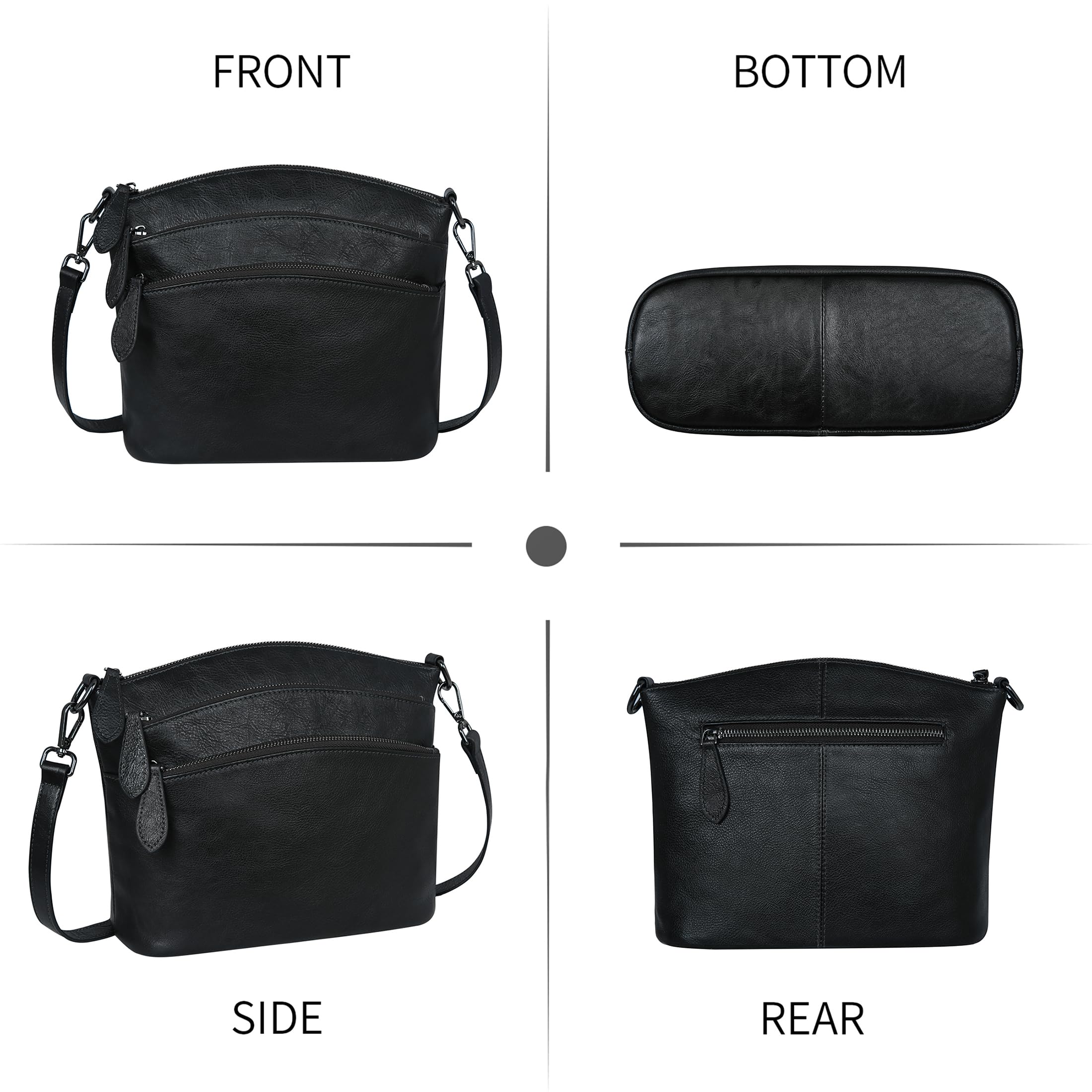 Genuine Leather Crossbody Bags for Women - Vintage Small Shoulder Purse with Multiple Pockets | Perfect for Everyday Use, Travel & Casual Outings