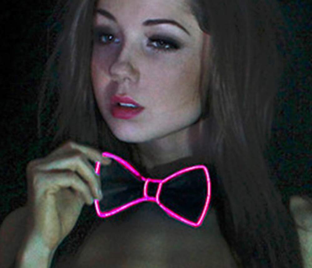 Glowing LED Bow Tie for Men & Women - Adjustable EL Wire Light Up Bowtie for Parties, Raves, Halloween & Cosplay - Cool Glow in the Dark Accessory for Night Events
