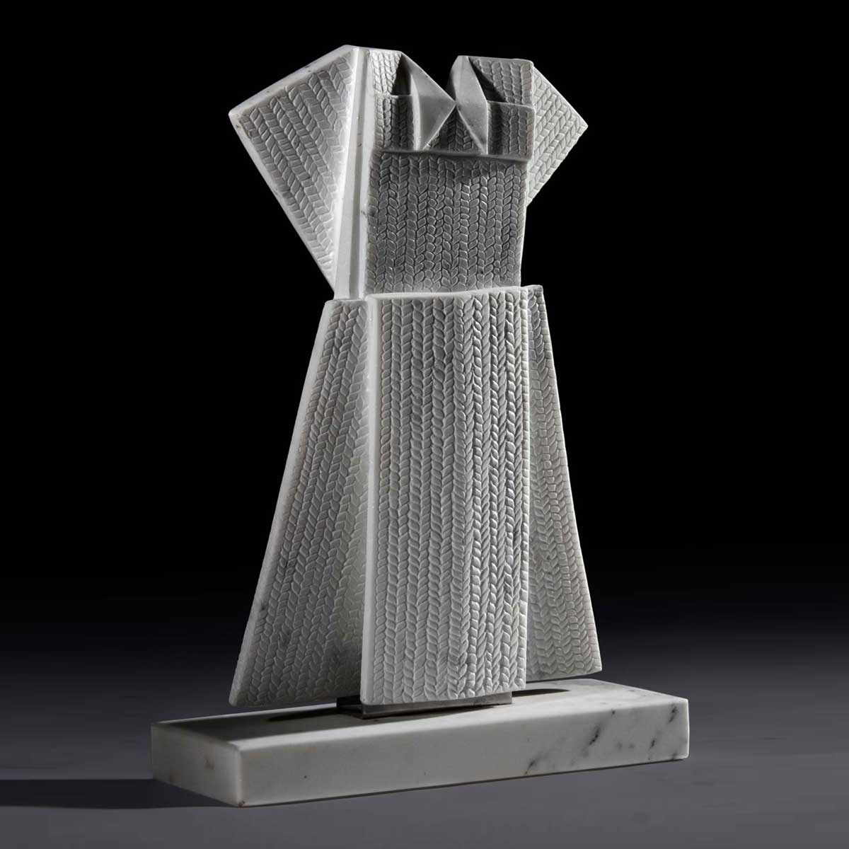 Carrara Marble Dress Sculpture - Elegant Home Decor & Wedding Centerpiece - Perfect for Living Room, Office & Gift
