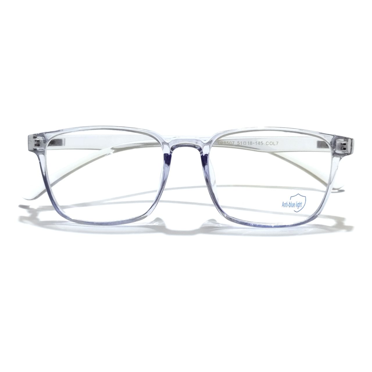 Premium Transparent Blue Glasses for Men & Women - Trendy Unisex Eyewear M8507 C7 | Perfect for Reading, Driving & Fashion Accessories