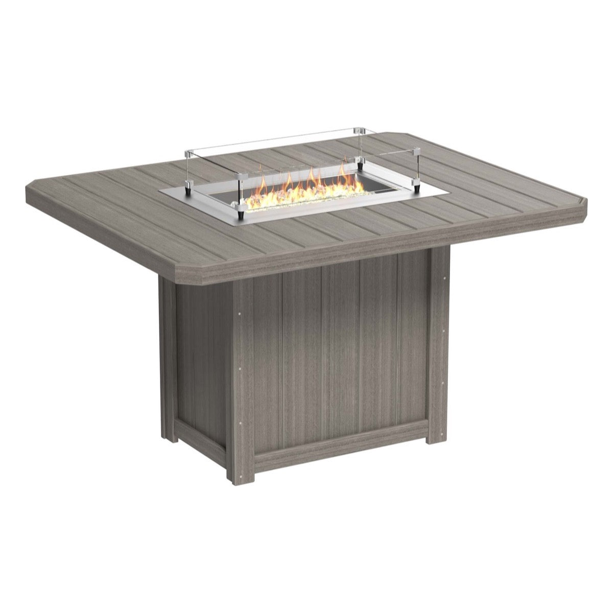 LuxCraft Lumin 62 Inch Outdoor Rectangular Fire Table - Patio, Deck & Backyard Fire Pit for Cozy Gatherings