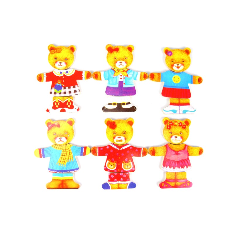 Kaper Kidz Wooden Dressing Bear Puzzle Box - Montessori Learning Toy for Toddlers, Kids Educational Activity - Perfect for Preschool, Daycare & Home Playtime