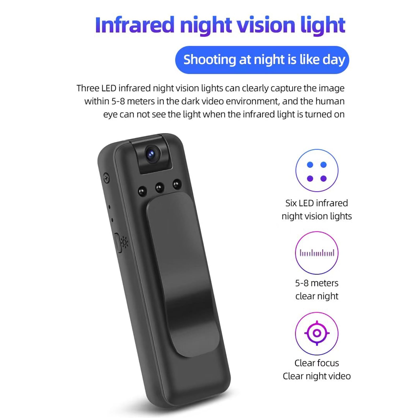Body Camera with Audio Recording - HD Wearable Video Recorder for Security, Police, Law Enforcement & Personal Safety (Ideal for Night Patrols & Evidence Collection)