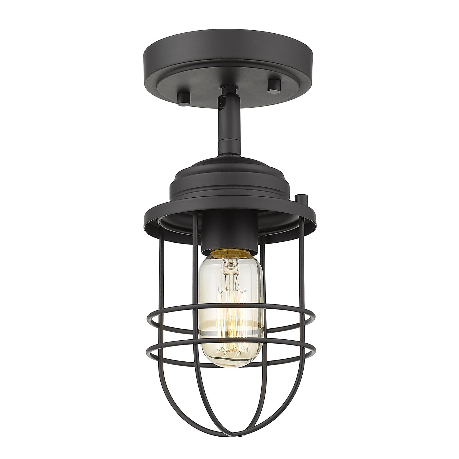 Seaport Semi Flush Mount Ceiling Light - Modern LED Fixture for Bedroom, Kitchen, or Hallway Lighting