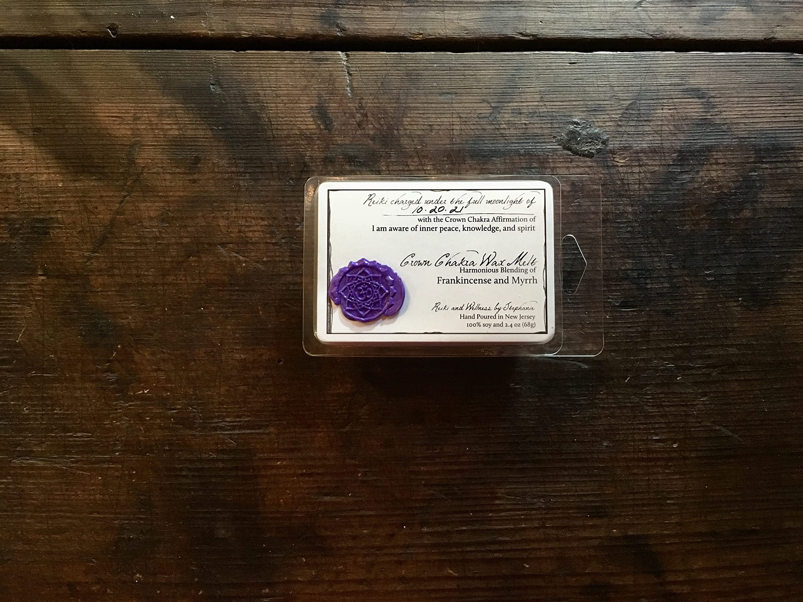 Reiki Charged Healing Crystals Set with Chakra Wax Melts & Wax Warmer - Raw Gemstones, Tealight Candle & Affirmation Cards for Meditation, Manifestation & Relaxation Gifts (Crown Chakra) - Perfect for Yoga, Spiritual Healing & Home Decor