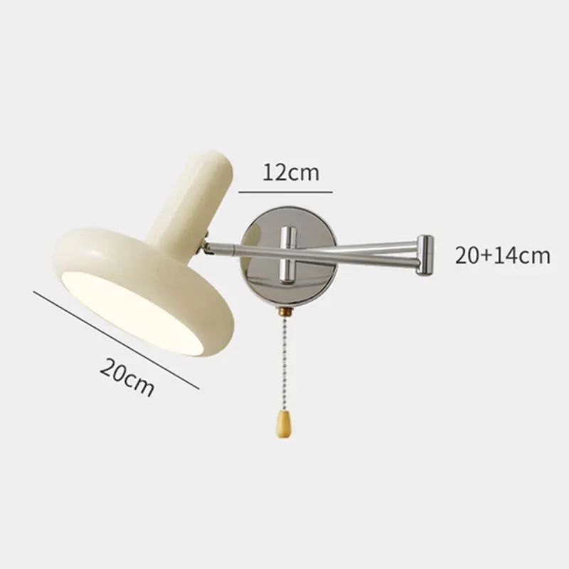 Swing Arm Wall Lamp with Adjustable Elbow Rocker - Modern Reading Light for Bedroom, Living Room, and Office