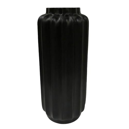 Bari Large Floor Vase - Matte Black Resin Vase for Home Decor - Perfect for Living Room, Bedroom, or Entryway