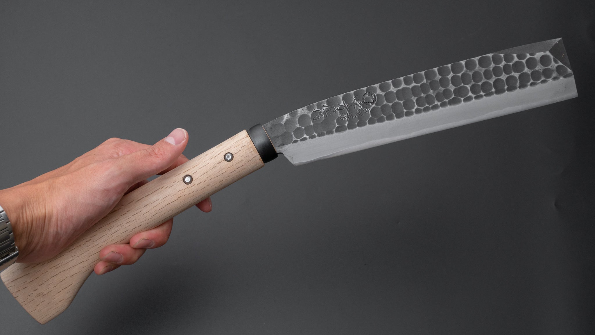 Premium Ajikataya Tsuchime Hatchet 210mm with Oak Handle - Double Bevel Japanese Camping Axe for Outdoor Survival, Wood Splitting & Bushcraft