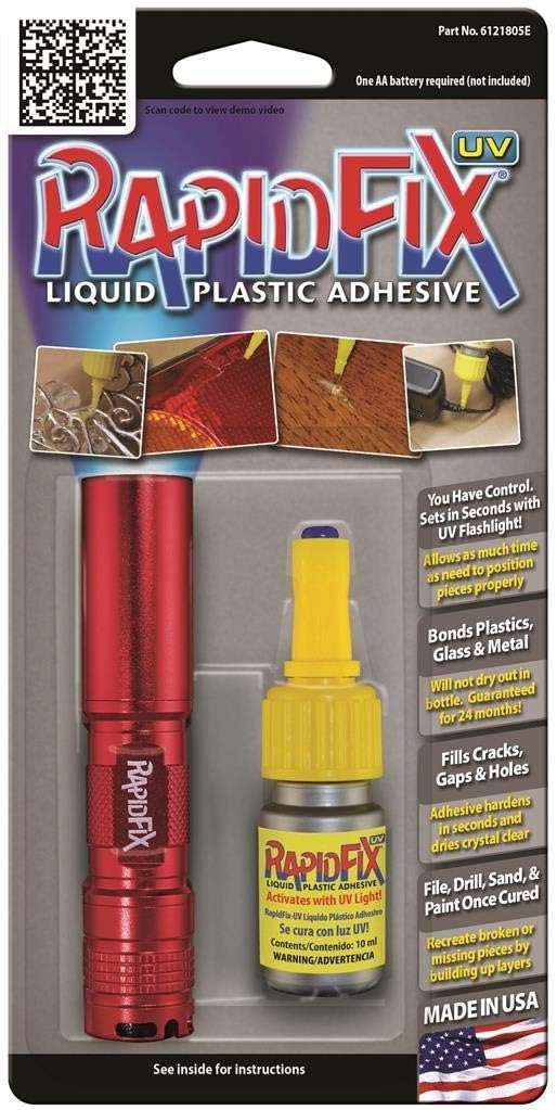 UV Liquid Plastic Adhesive Glue - 10mL with Free UV Flashlight - Fast Curing for Plastic, Glass, Jewelry & DIY Crafts - Perfect for Repairs, Bonding & Creative Projects