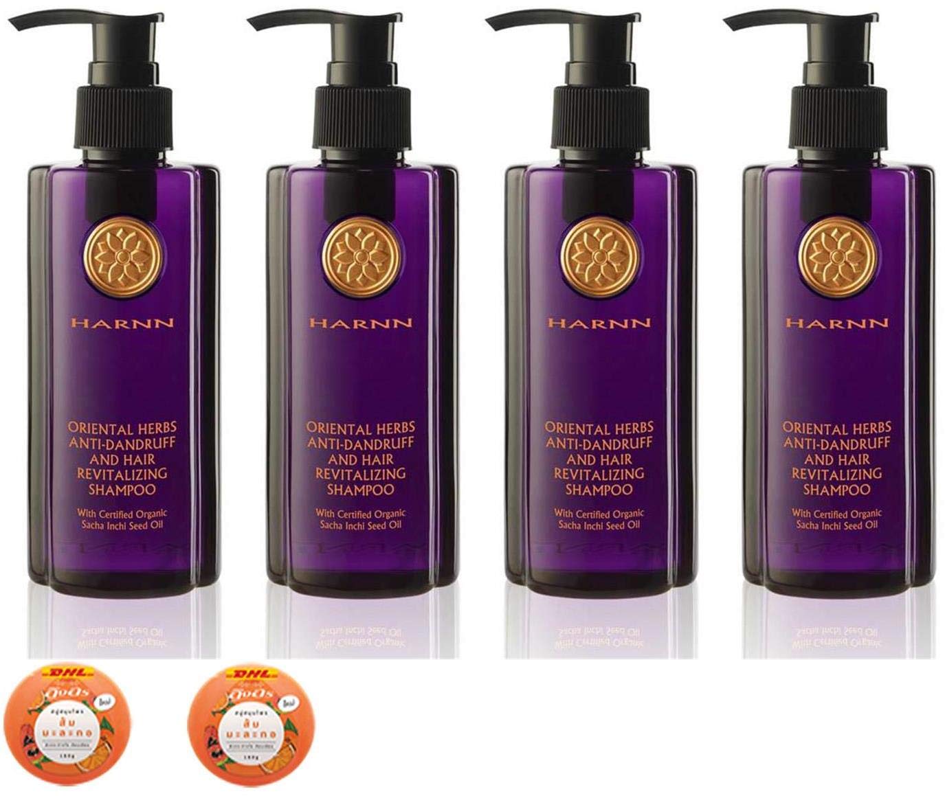 HARNN Herbal Anti-Dandruff Shampoo - Organic Hair Revitalizing Treatment for Spa & Home Use (4pc Set)
