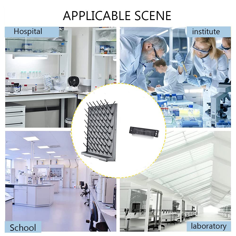 Lab Glassware Drying Rack - Wall Mount & Desktop Stand with 52 Removable PP Pegs | Durable PP Material Drain Rack for Chemistry Labs, Home Science Experiments & School Laboratories