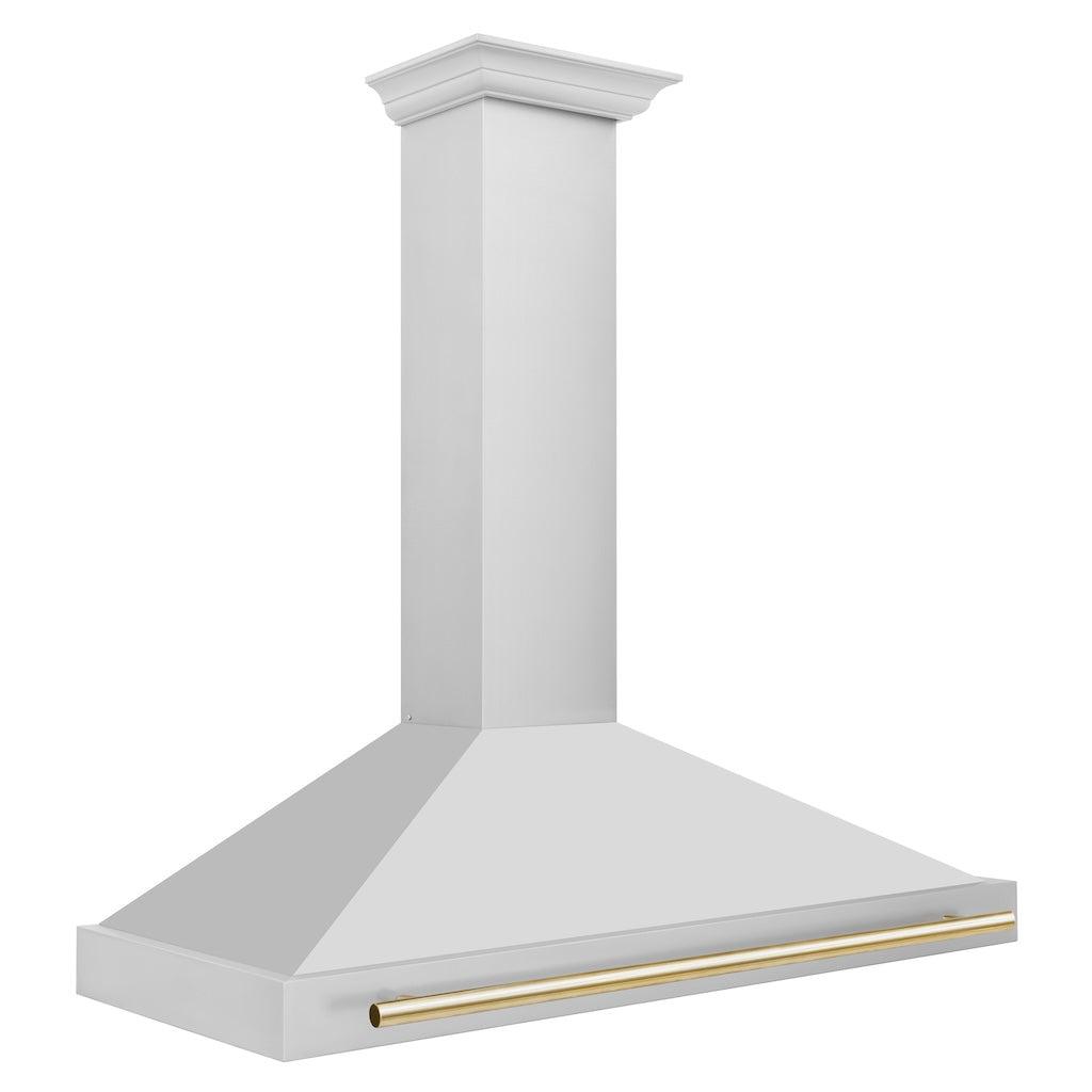 ZLINE KB4STZ G Autograph Edition Convertible Stainless Steel Range Hood with Polished Gold Accents - Professional Kitchen Ventilation for Modern Homes