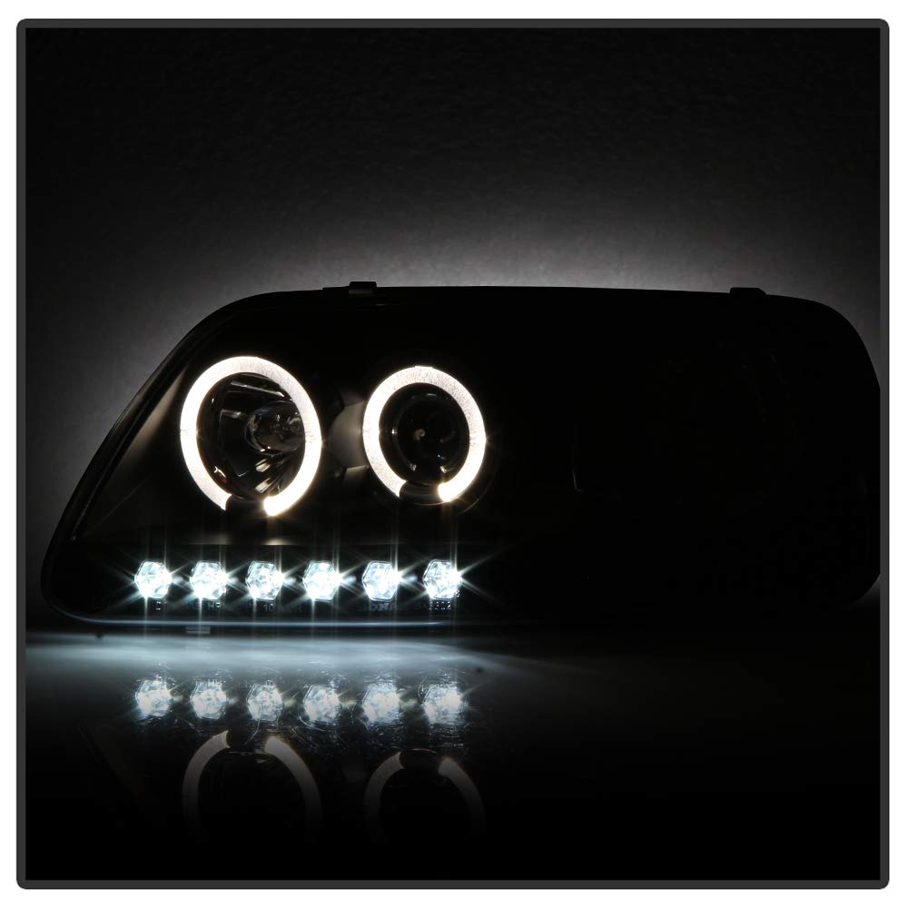 97-03 Ford F150 LED Halo Headlights - Black/Clear Lens - High Visibility Night Driving & Off-Road Lighting Upgrade