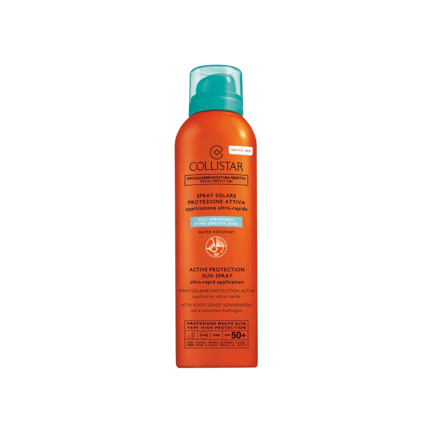 Collistar Sun Protection Spray SPF 50+ - Lightweight & Water-Resistant Face & Body Sunscreen for Outdoor Activities, Beach & Sports