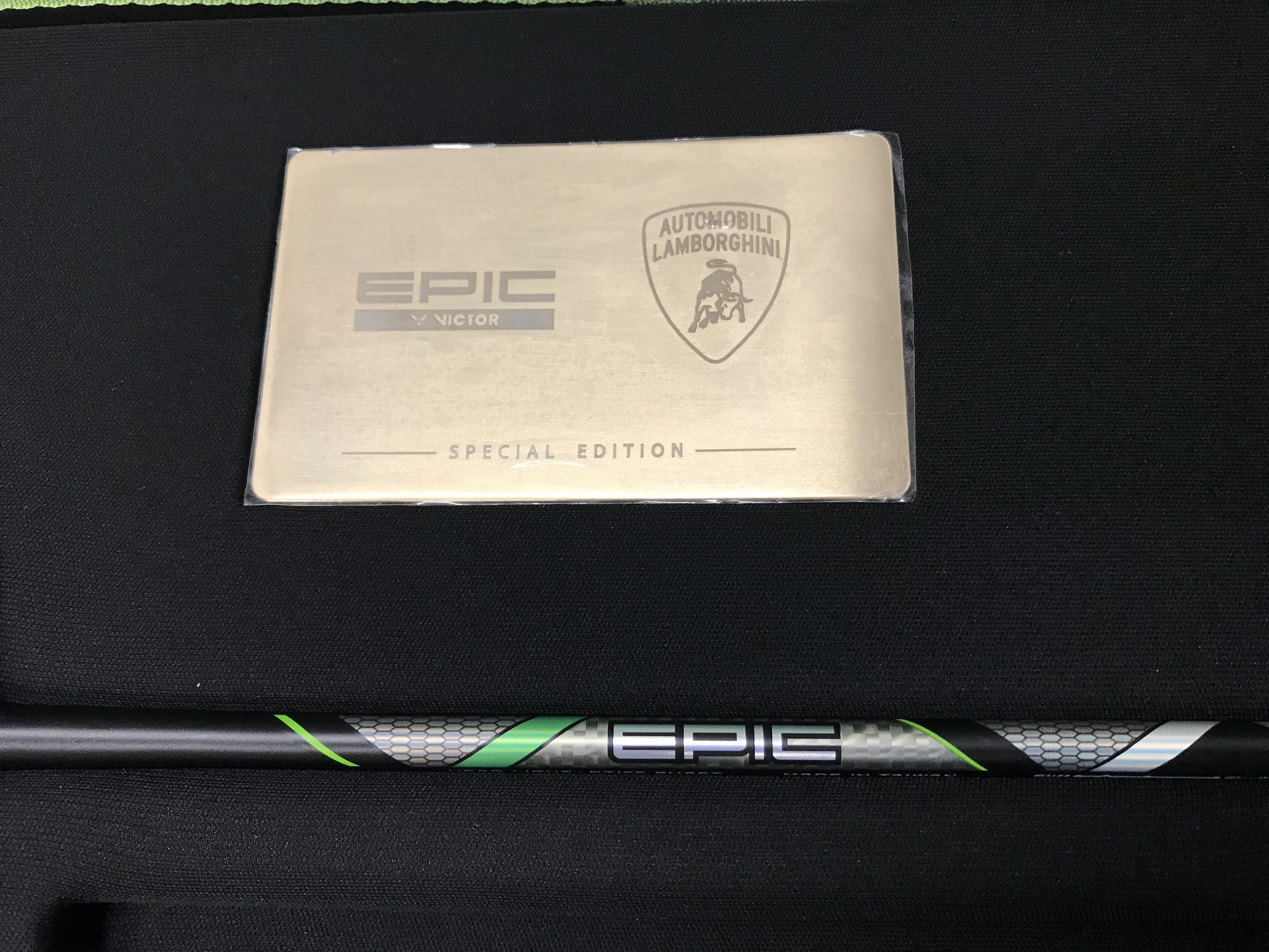 Victor EPIC Lamborghini Special Edition Unstrung Badminton Racket - Professional Carbon Fiber Badminton Racquet for Advanced Players - Perfect for Tournaments & Training Sessions